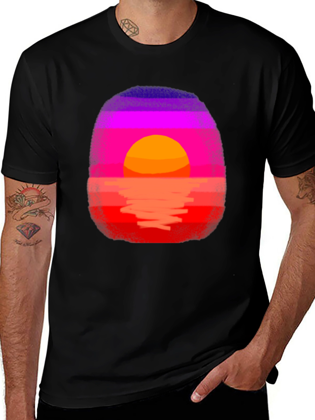 Sunset Graphic Tee - Retro Horizon Design