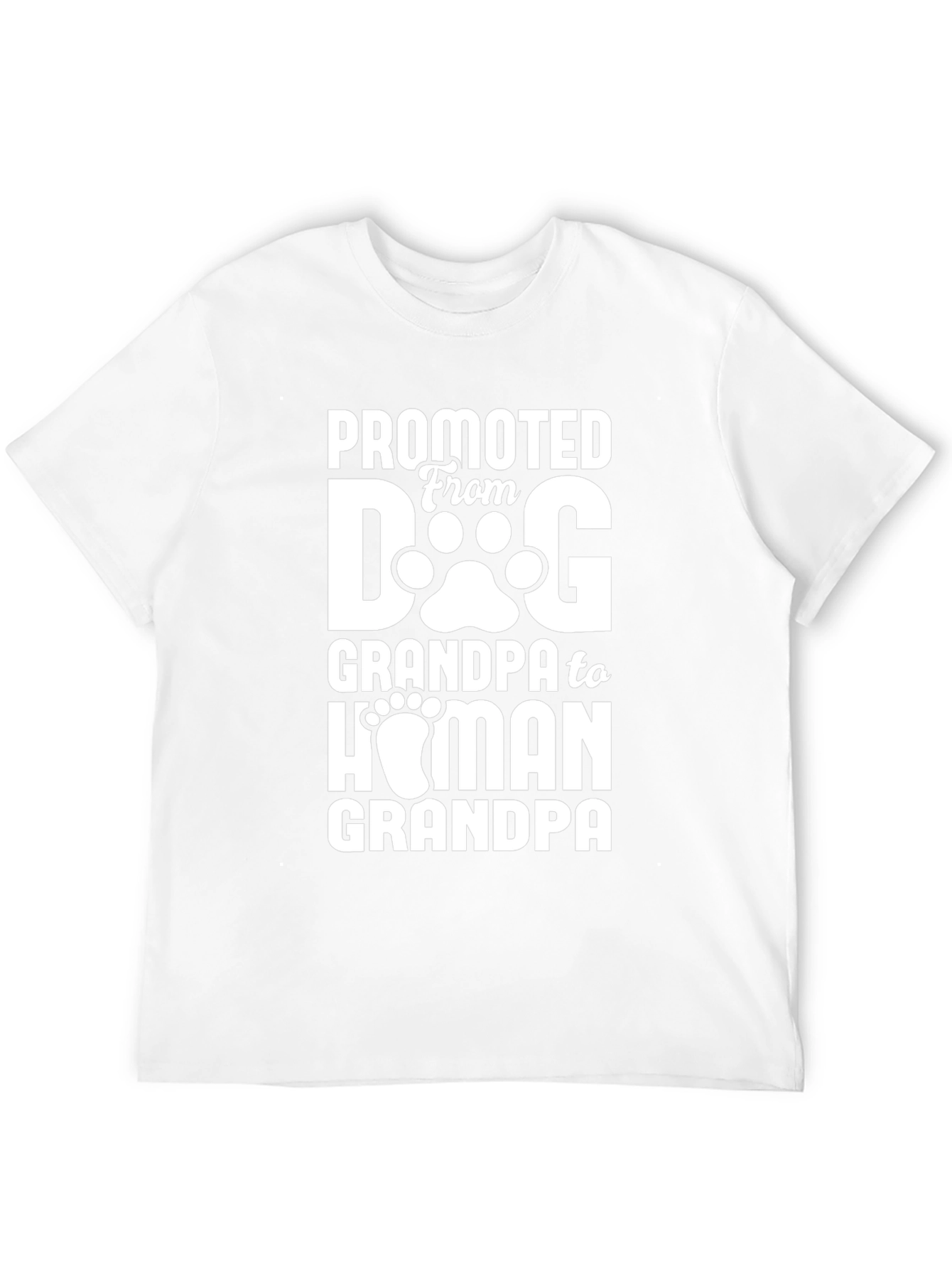 Promoted to Human Grandpa Black T-Shirt
