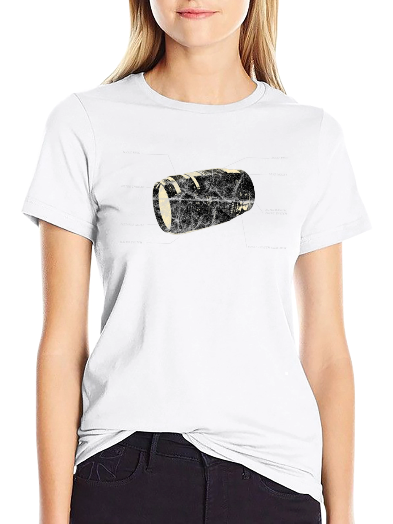 Camera Lens Graphic Black T-Shirt