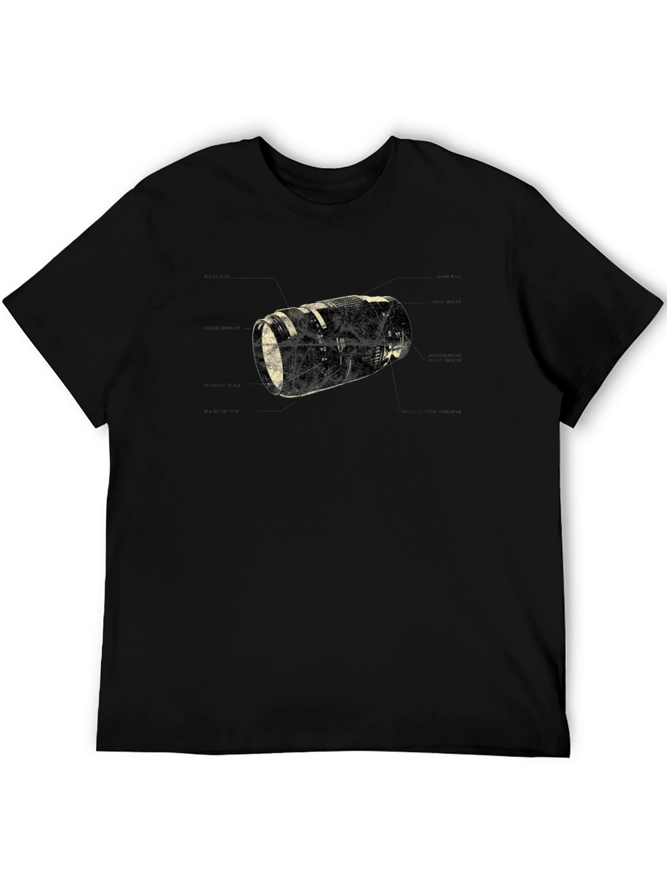 Camera Lens Graphic Black T-Shirt