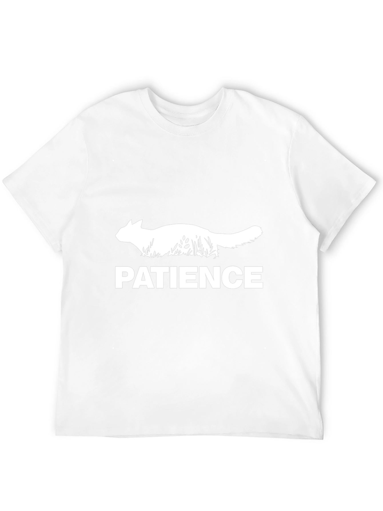 Patience Cat Graphic Tee - Soft Black Cotton