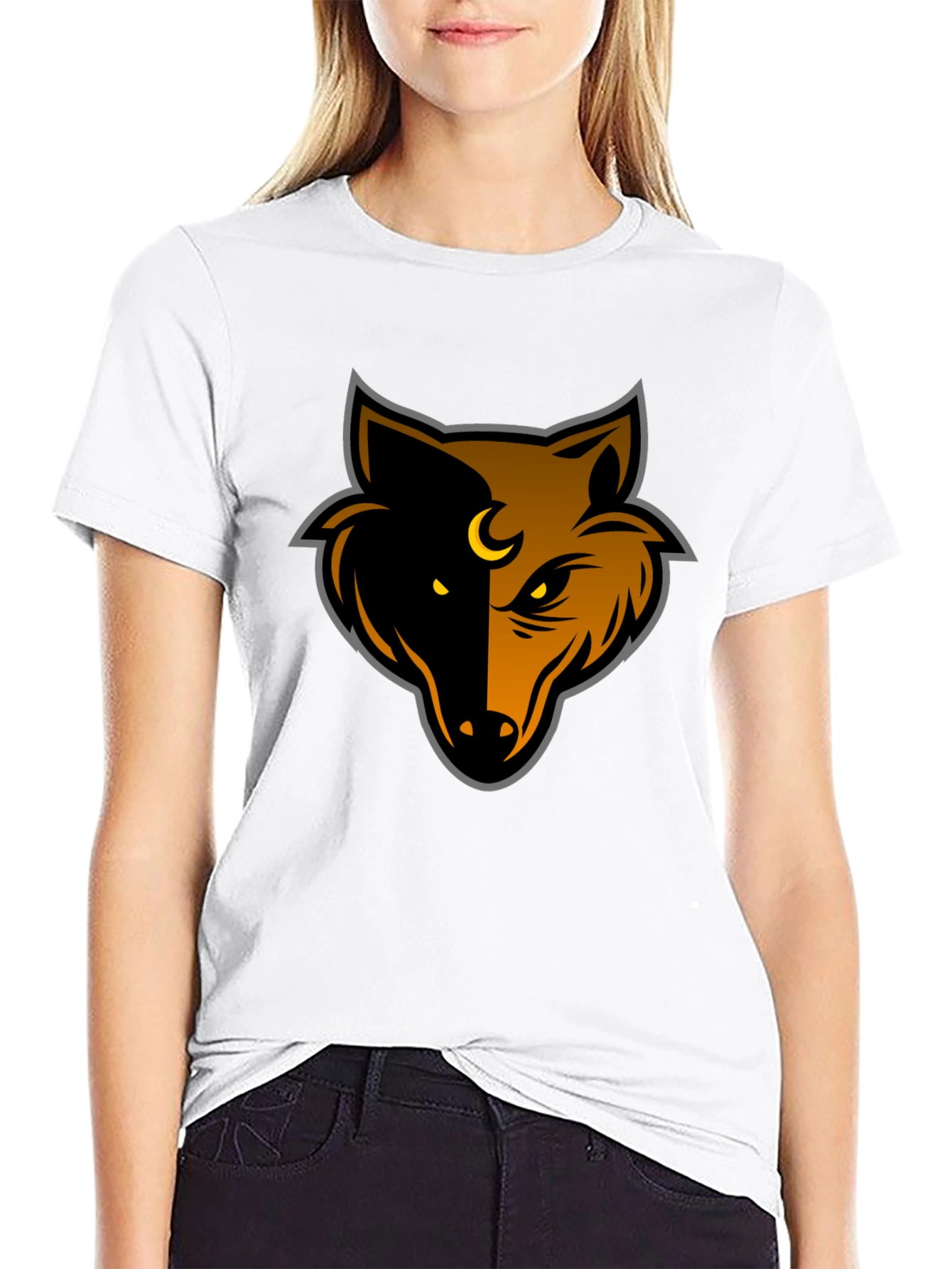 Two-Faced Wolf Graphic Tee - Bold Unique Design