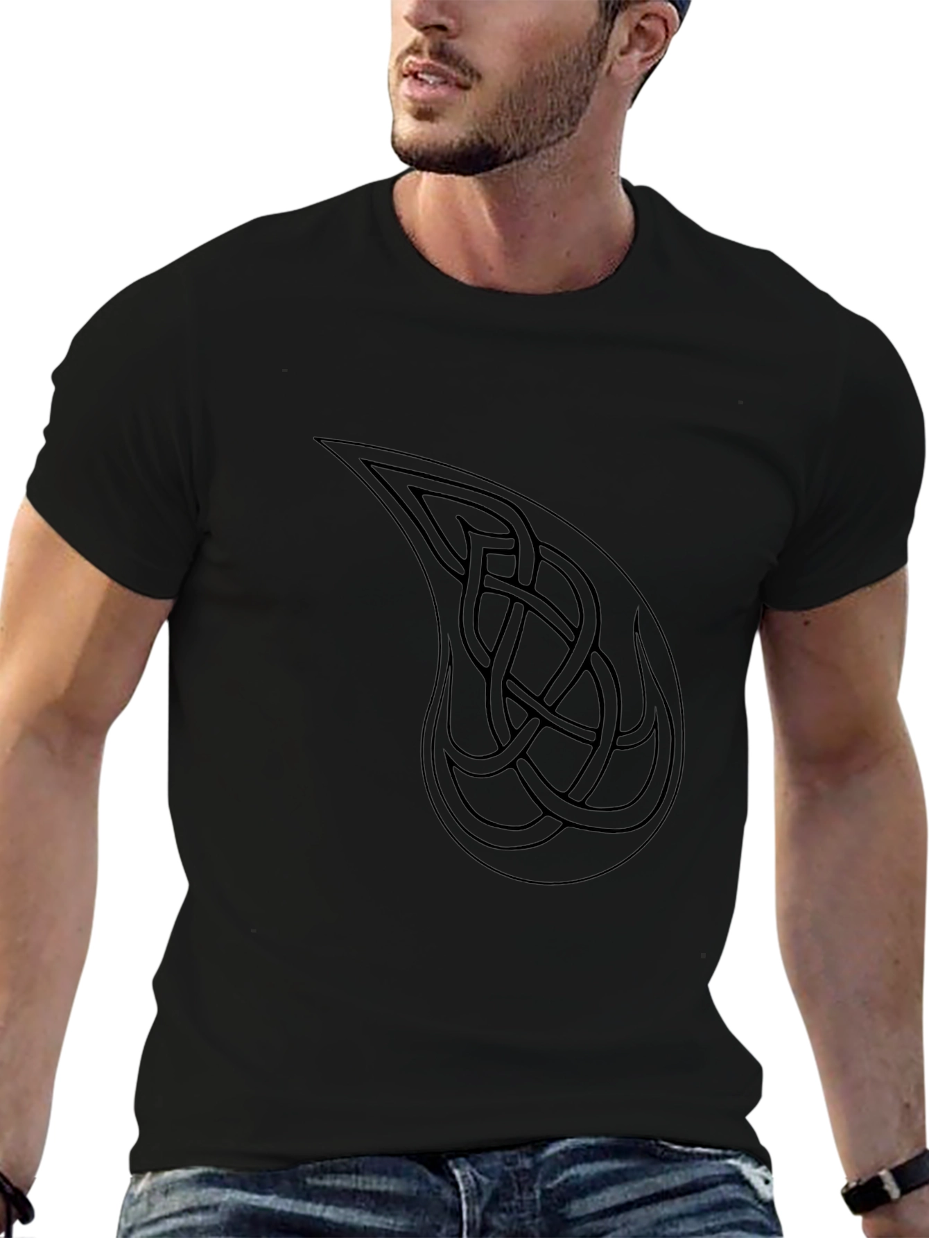 Celtic Knot Paisley Graphic Tee - Black