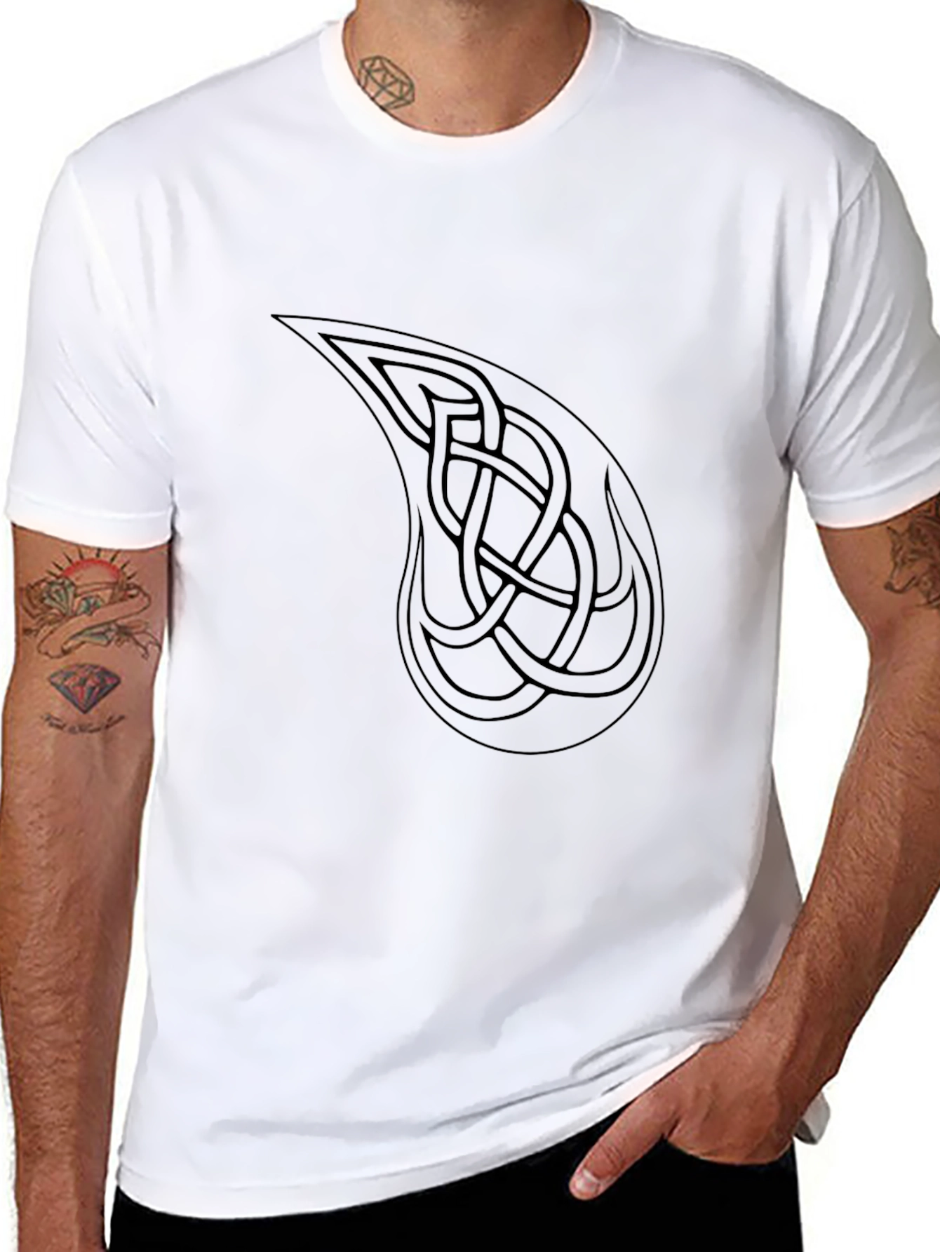 Celtic Knot Paisley Graphic Tee - Black