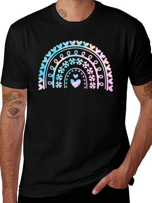 Watercolor Rainbow Heart Graphic Tee