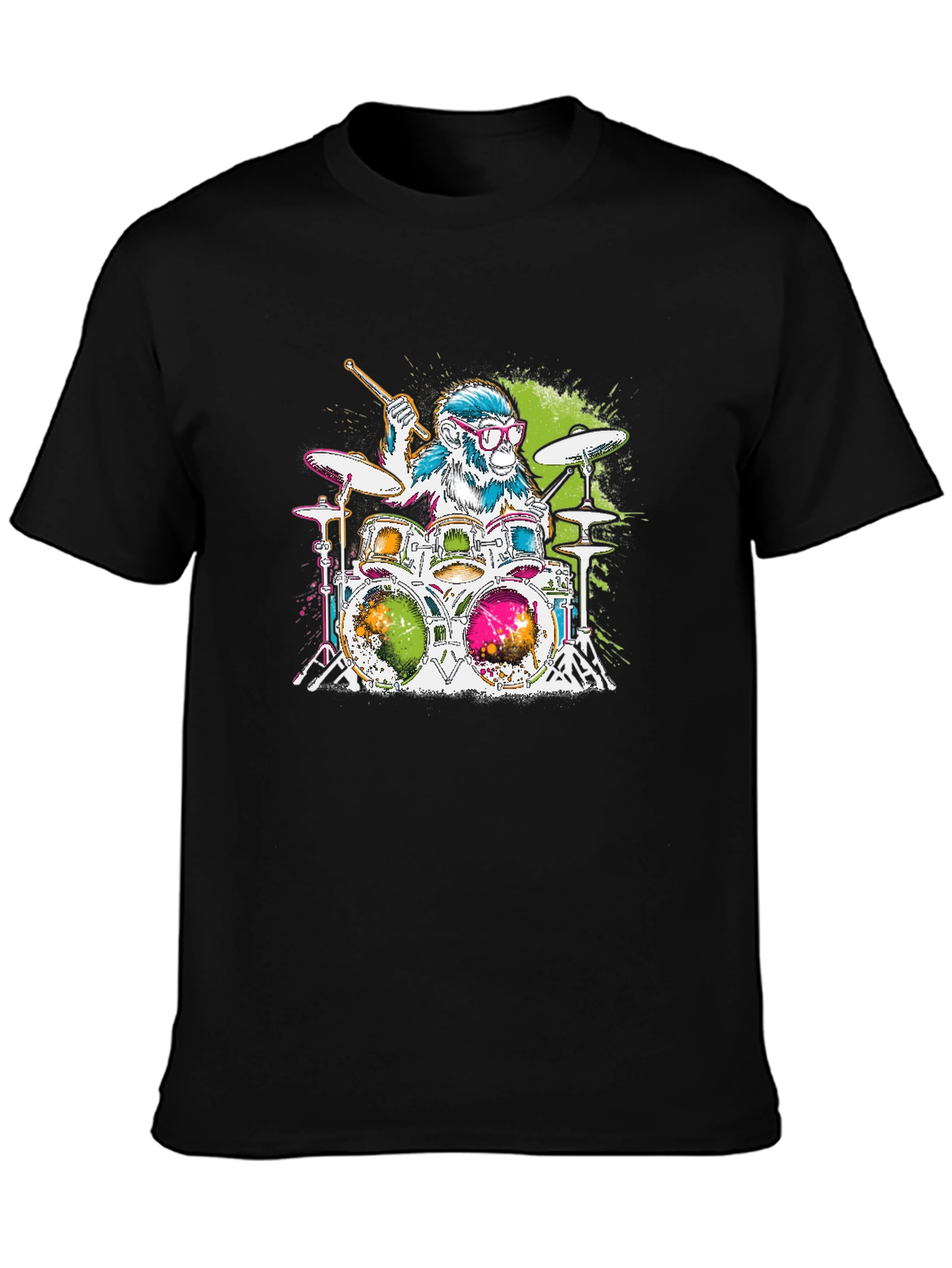 Monkey Drummer Graphic Tee - Rock Out in Style!