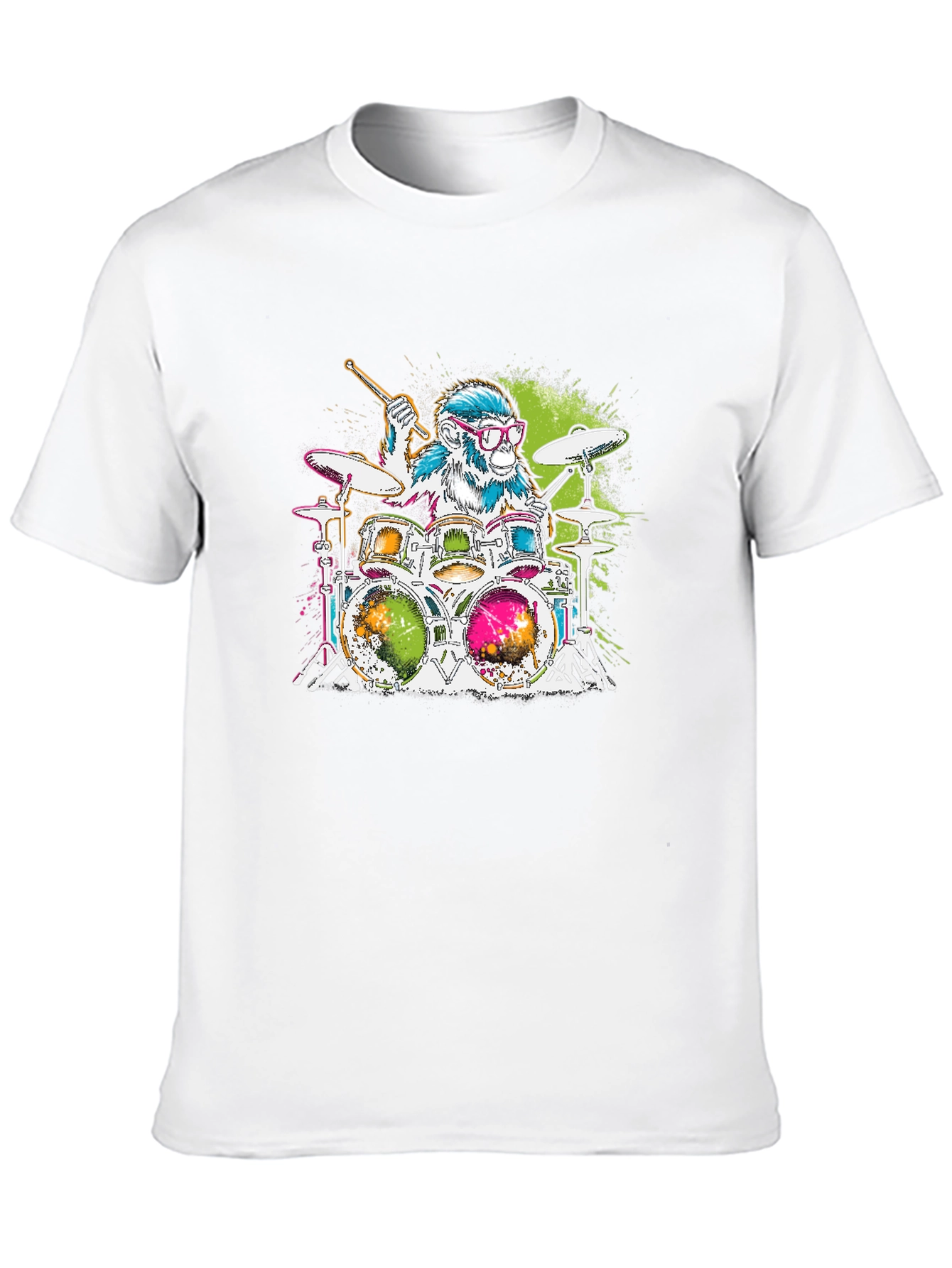 Monkey Drummer Graphic Tee - Rock Out in Style!