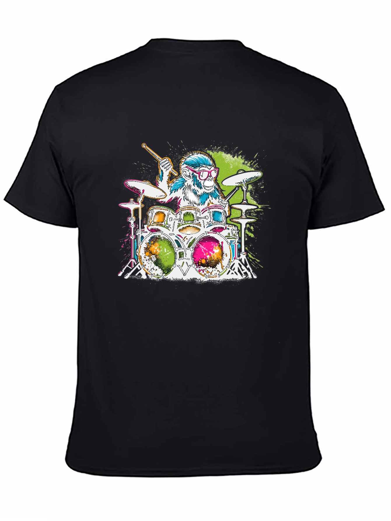 Monkey Drummer Graphic Tee - Rock Out in Style!