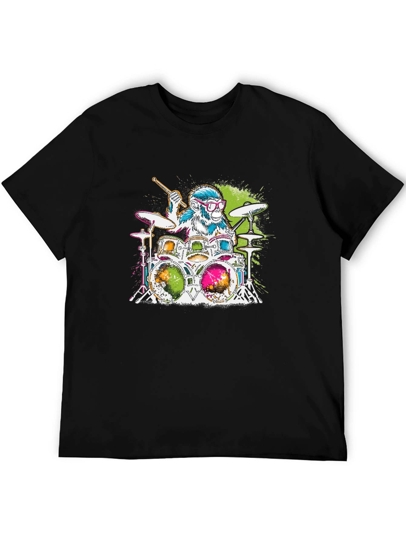 Monkey Drummer Graphic Tee - Rock Out in Style!