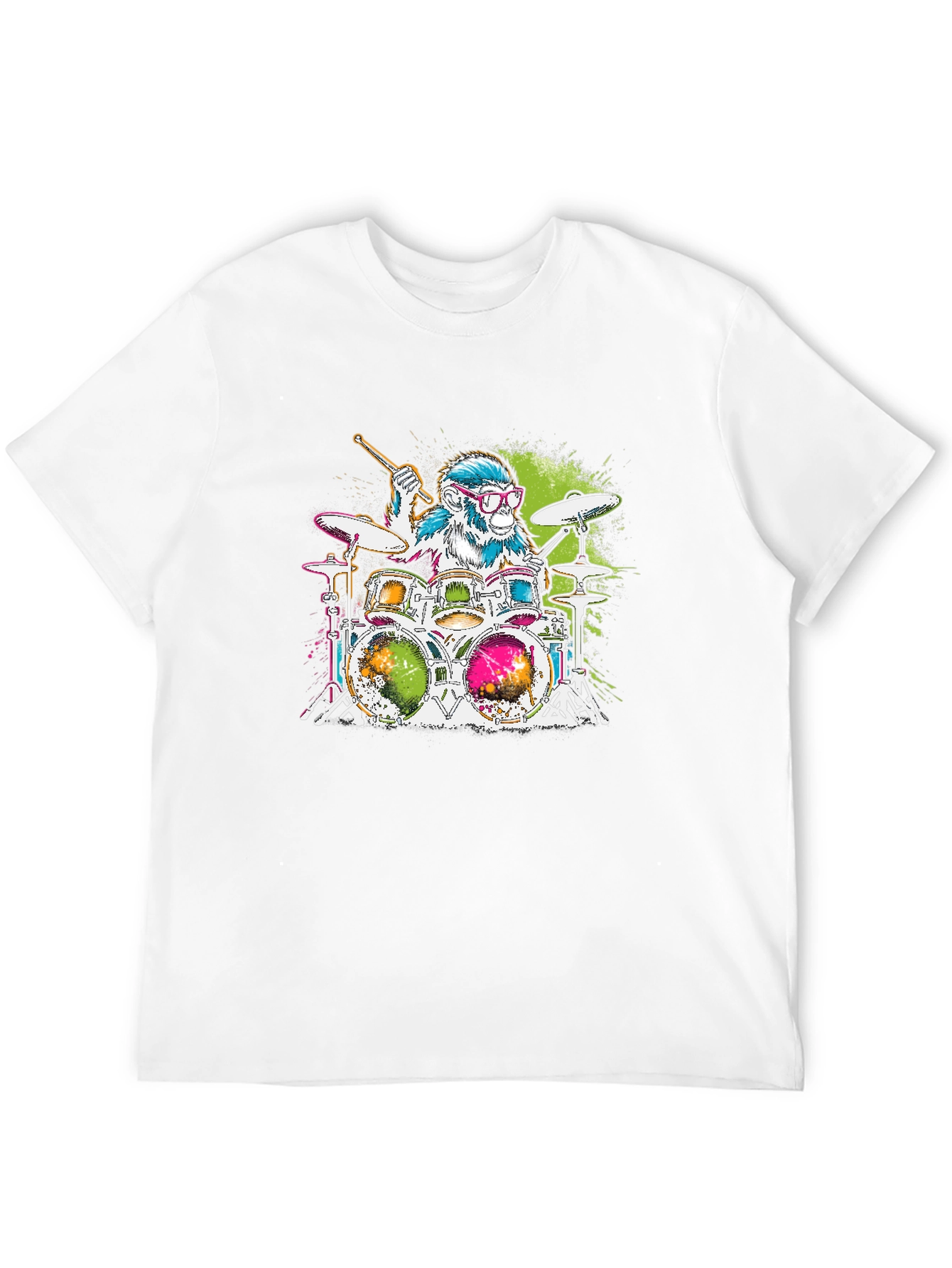 Monkey Drummer Graphic Tee - Rock Out in Style!