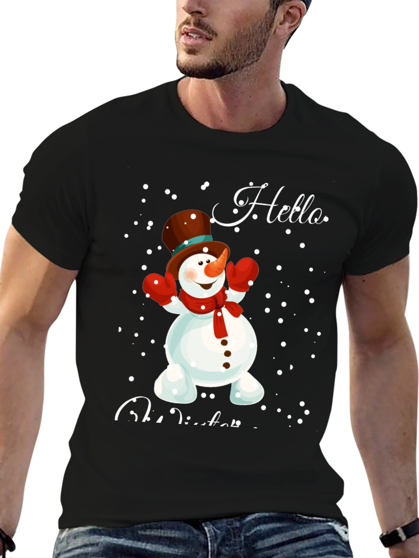 Hello Winter Snowman Graphic Tee