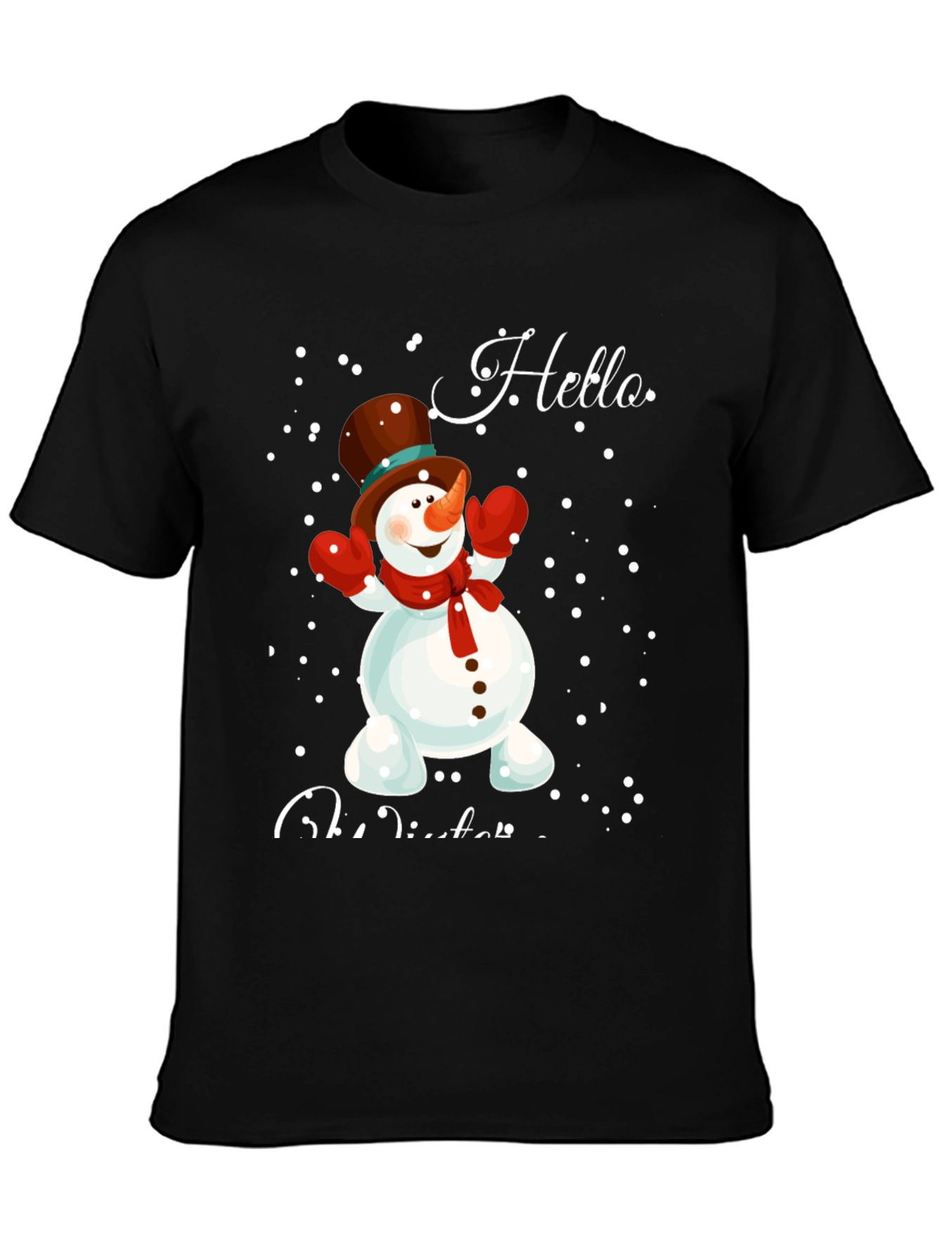 Hello Winter Snowman Graphic Tee
