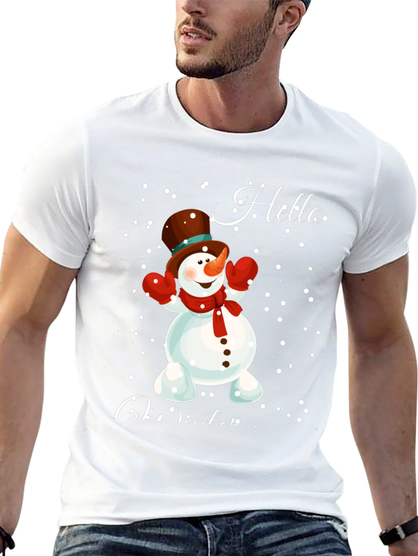 Hello Winter Snowman Graphic Tee