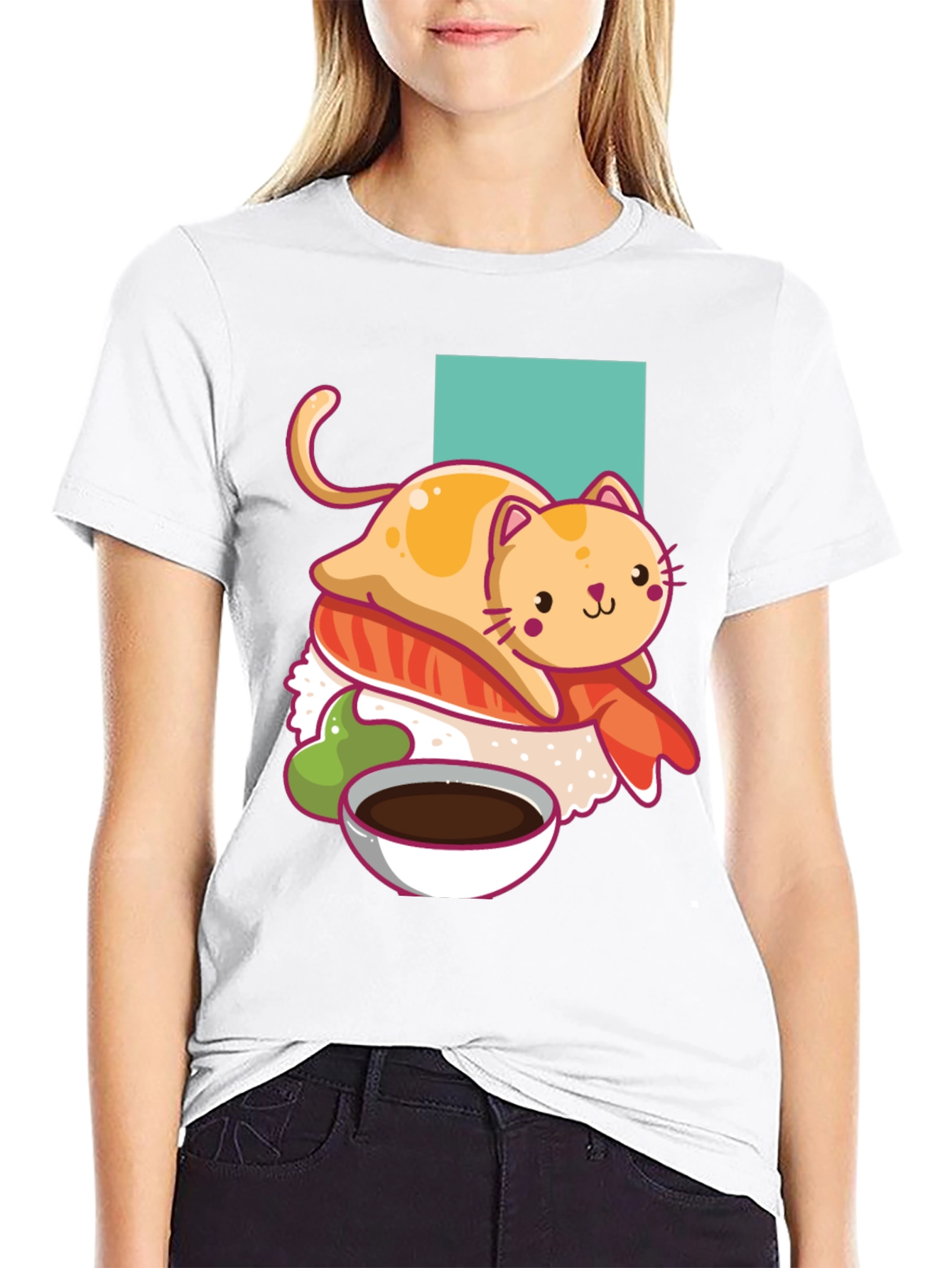 Sushi Cat T-Shirt - Cute Kawaii Design