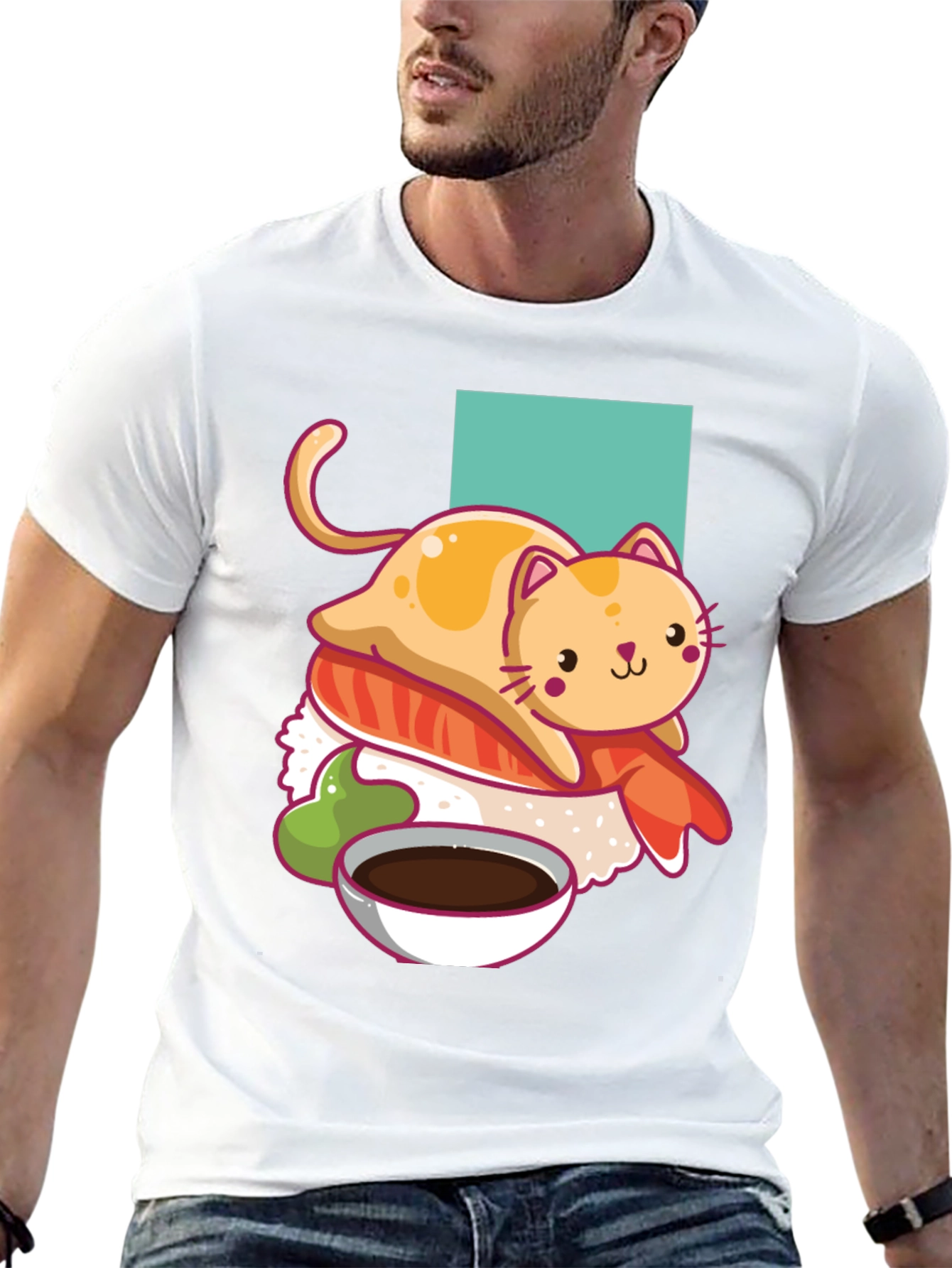Sushi Cat T-Shirt - Cute Kawaii Design