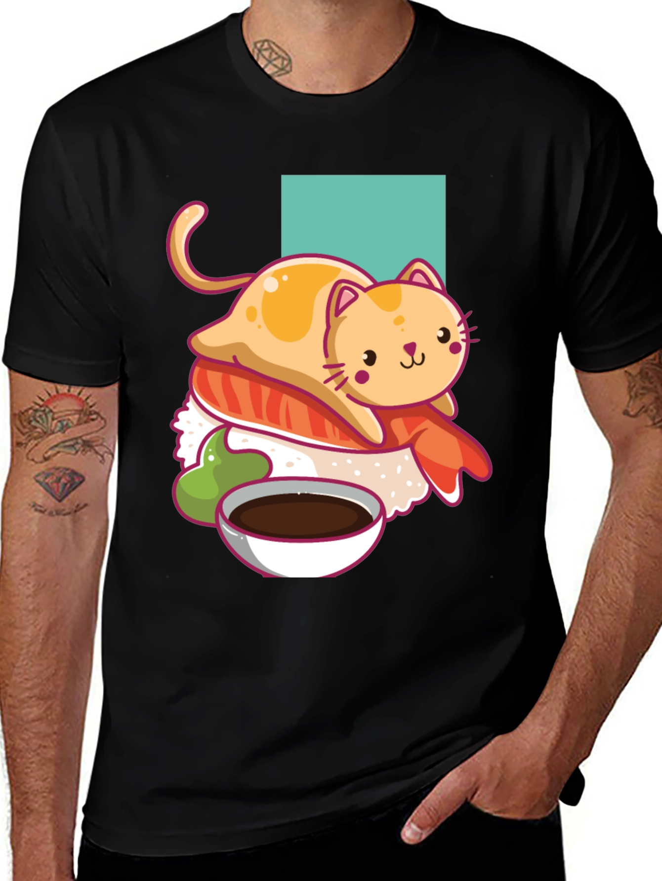Sushi Cat T-Shirt - Cute Kawaii Design