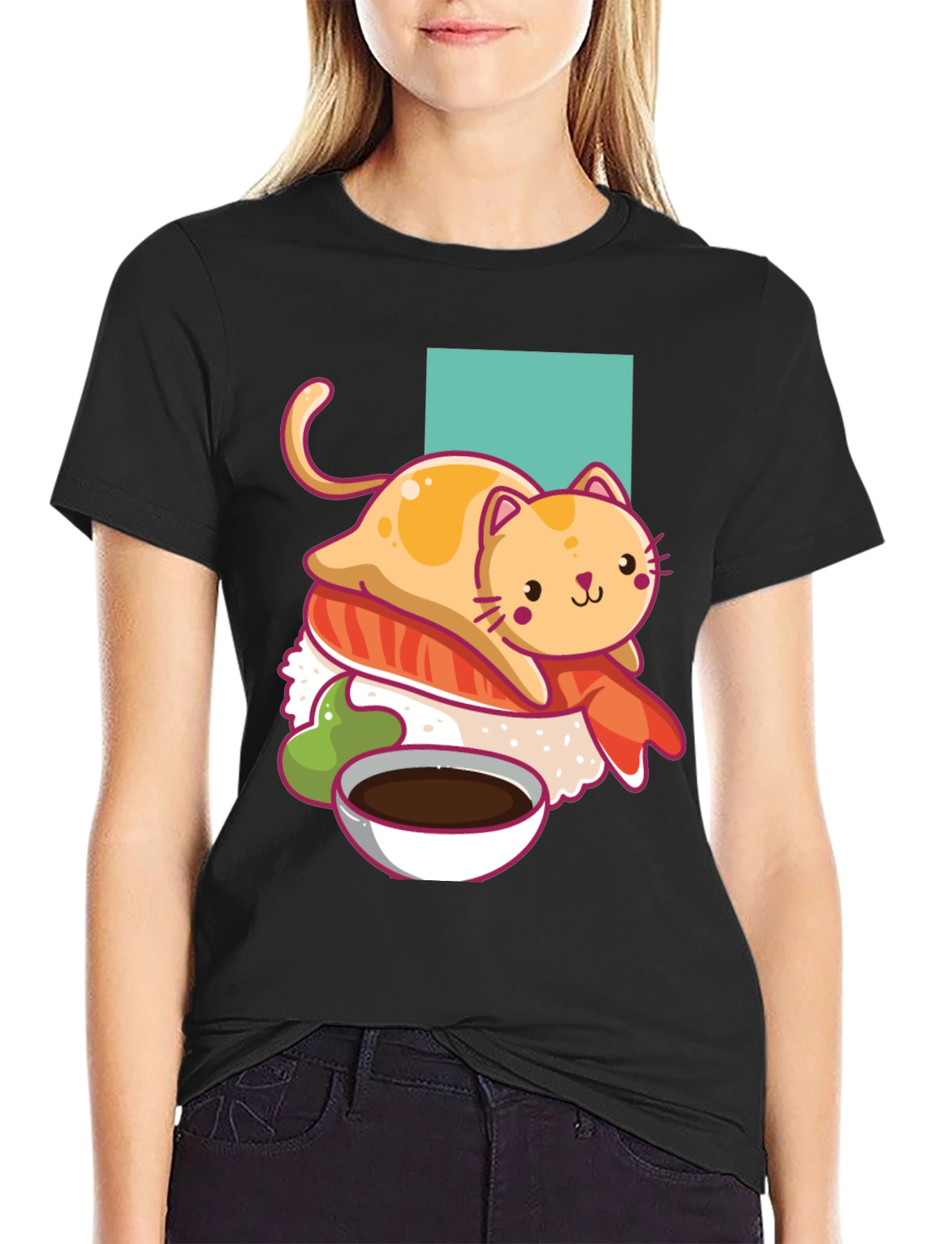 Sushi Cat T-Shirt - Cute Kawaii Design