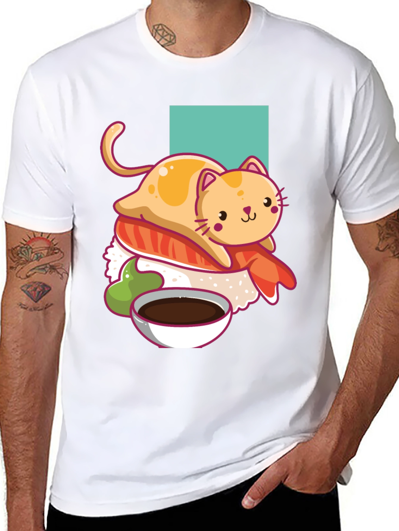 Sushi Cat T-Shirt - Cute Kawaii Design