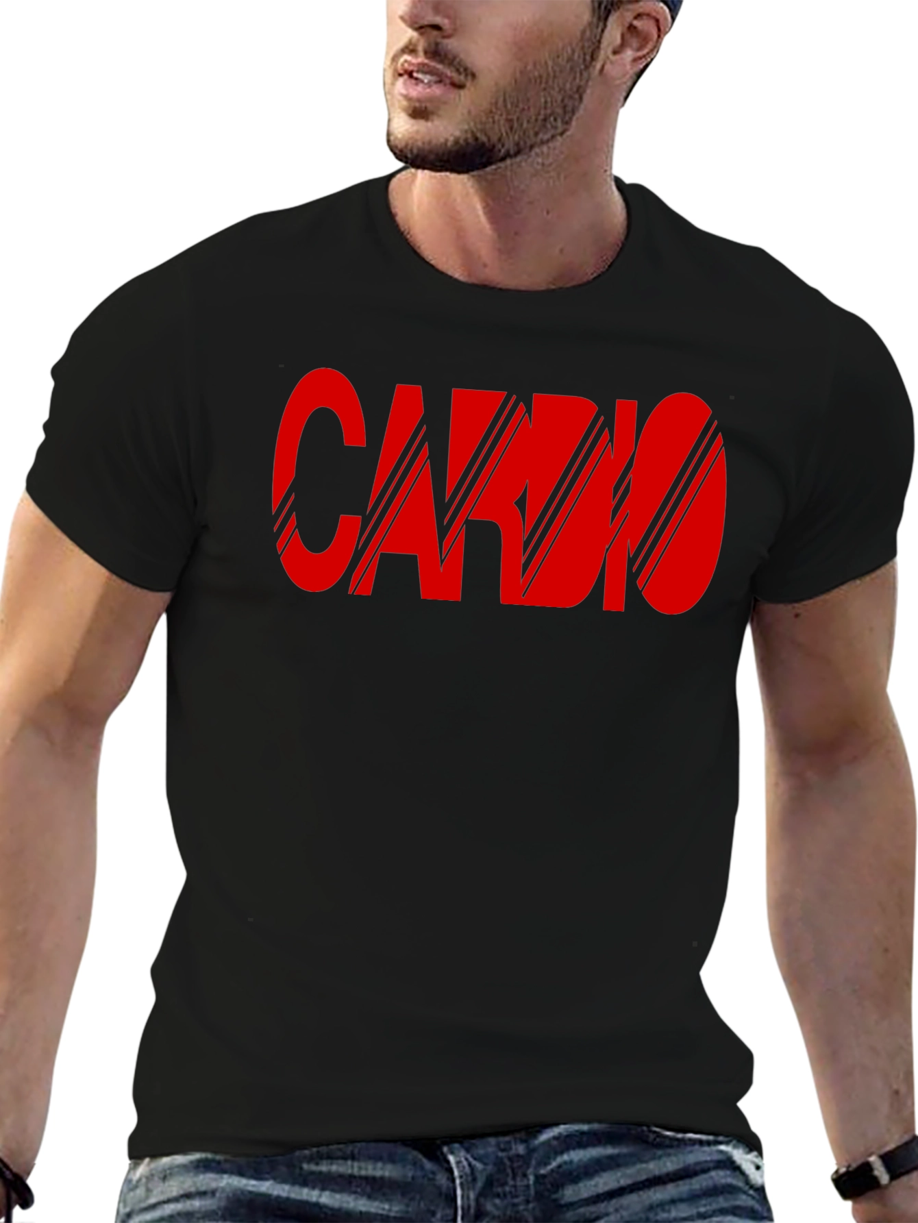 Mens Black Cardio Graphic Print T-Shirt