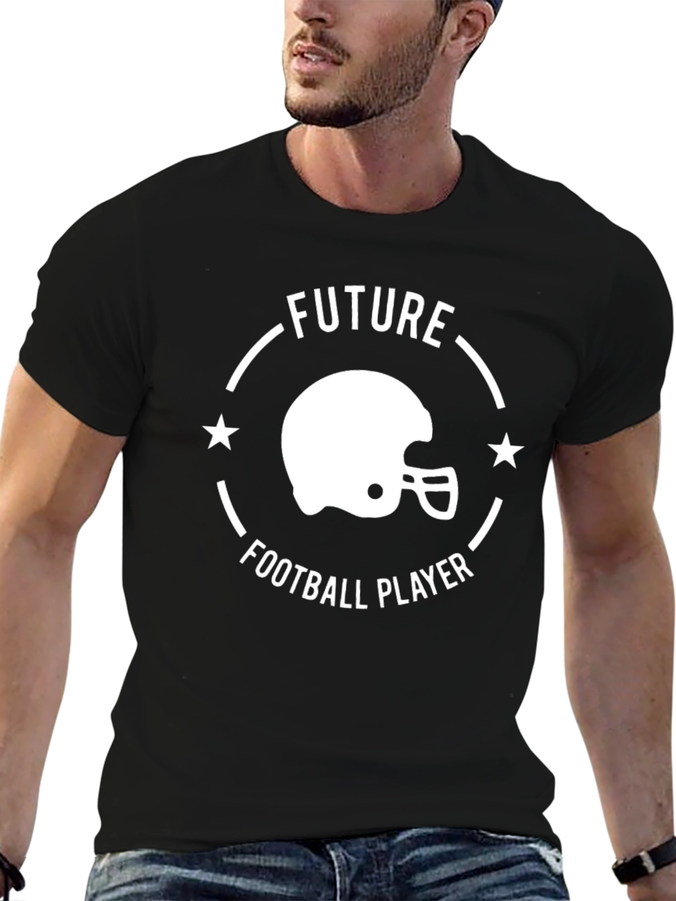 Future Football Player Black Graphic T-Shirt