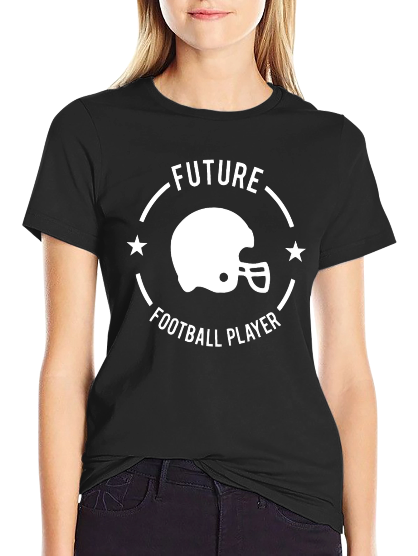 Future Football Player Black Graphic T-Shirt