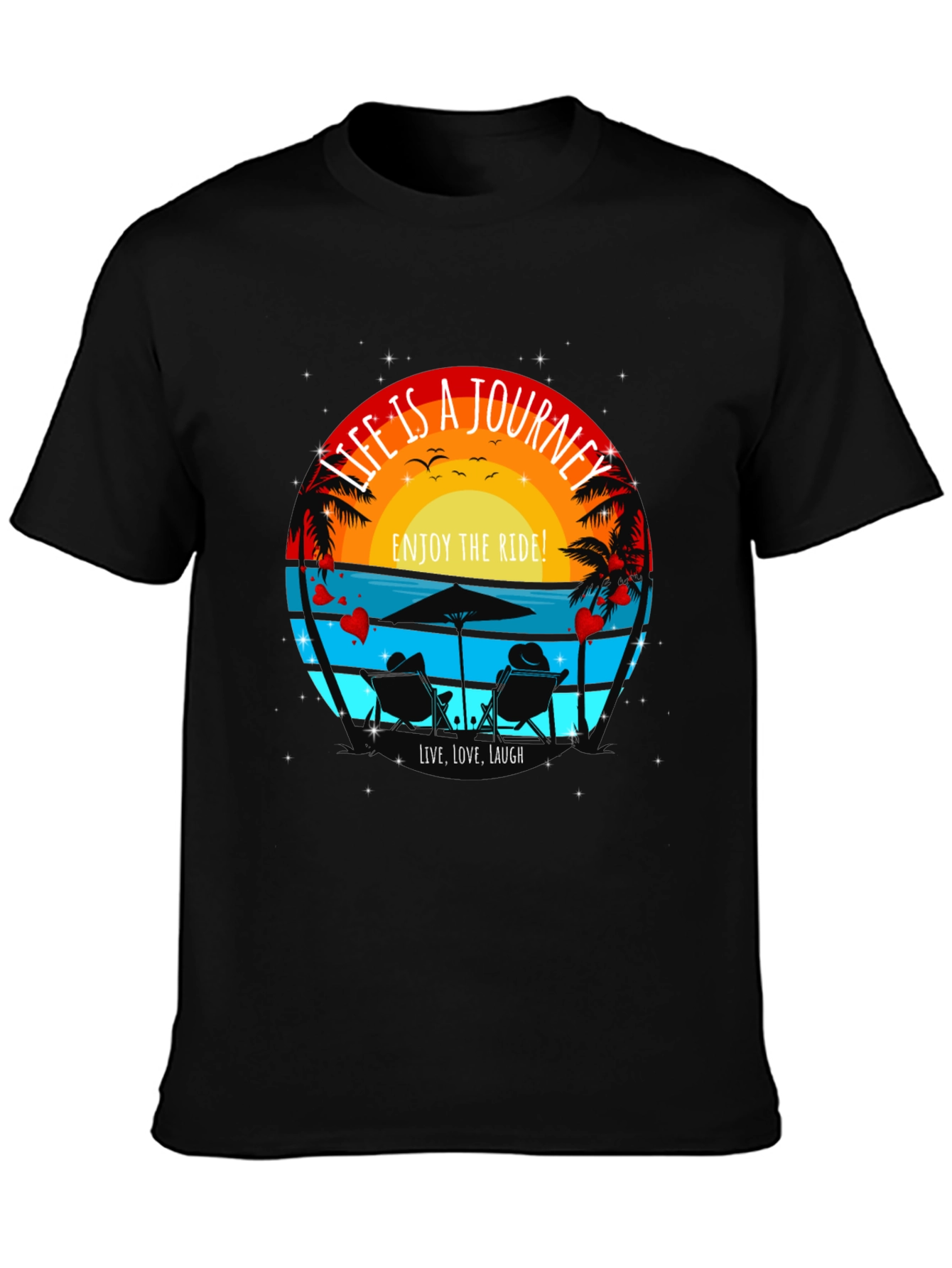 Life is a Journey T-Shirt - Beach Sunset Design