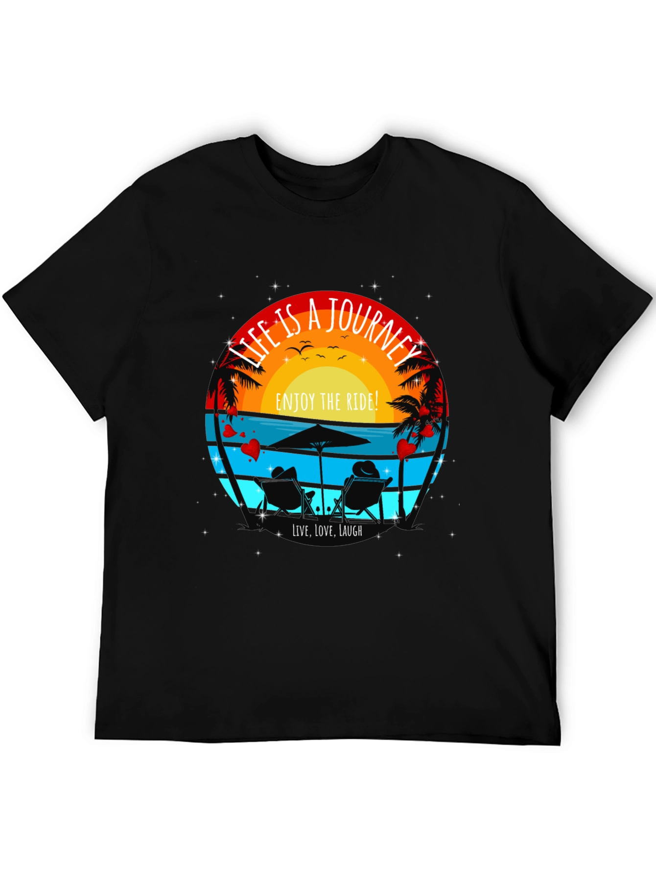 Life is a Journey T-Shirt - Beach Sunset Design