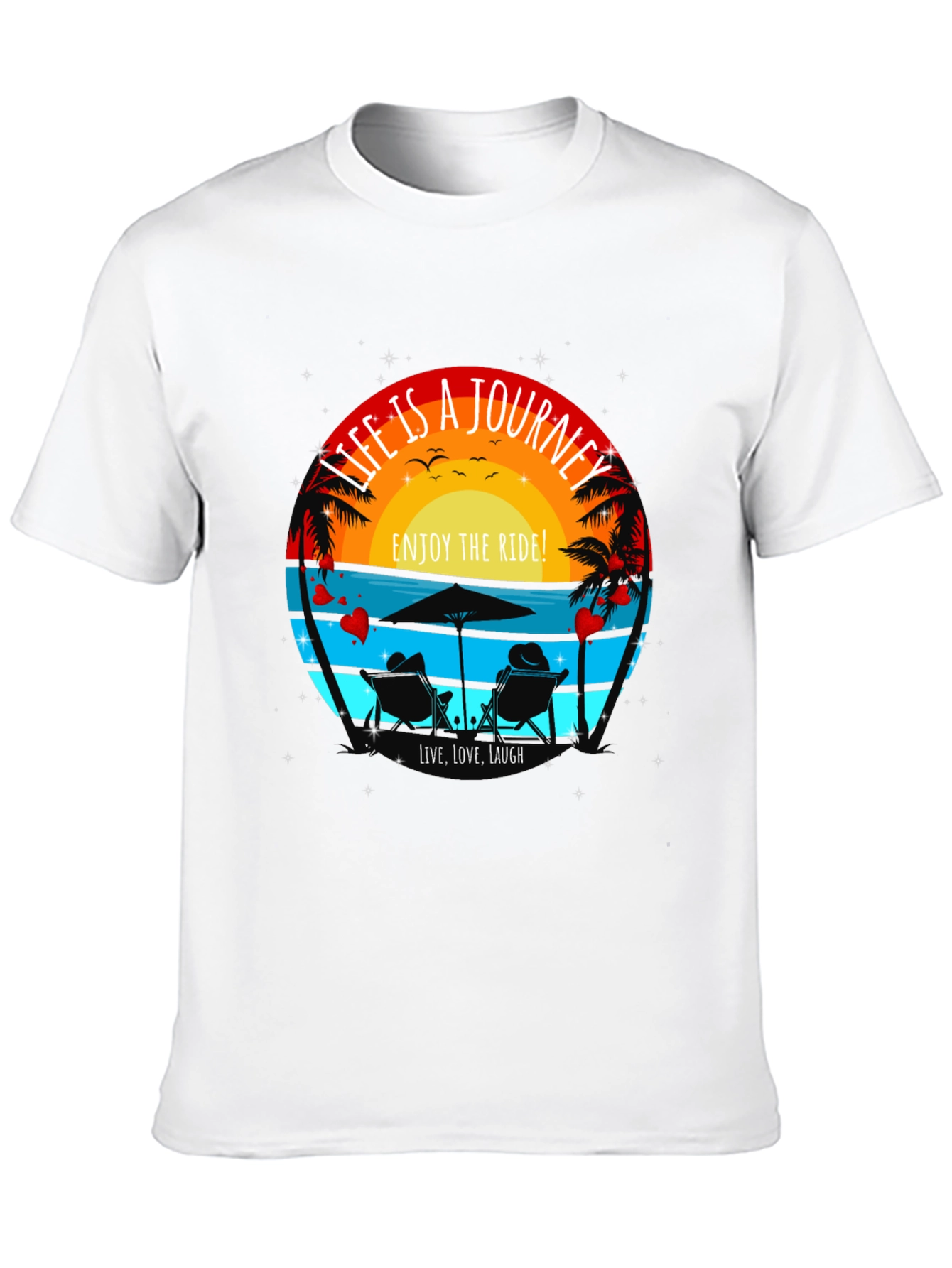 Life is a Journey T-Shirt - Beach Sunset Design