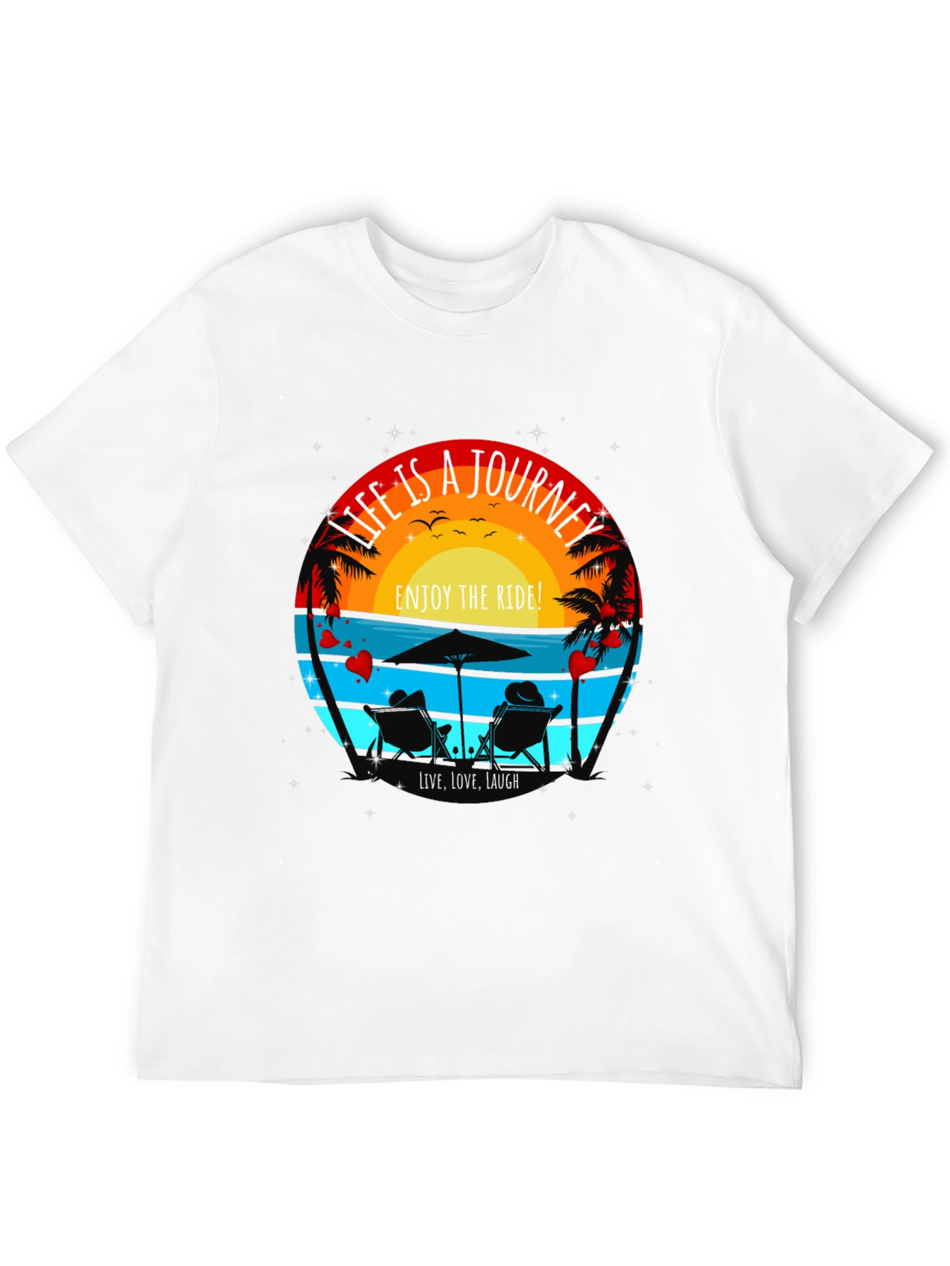 Life is a Journey T-Shirt - Beach Sunset Design