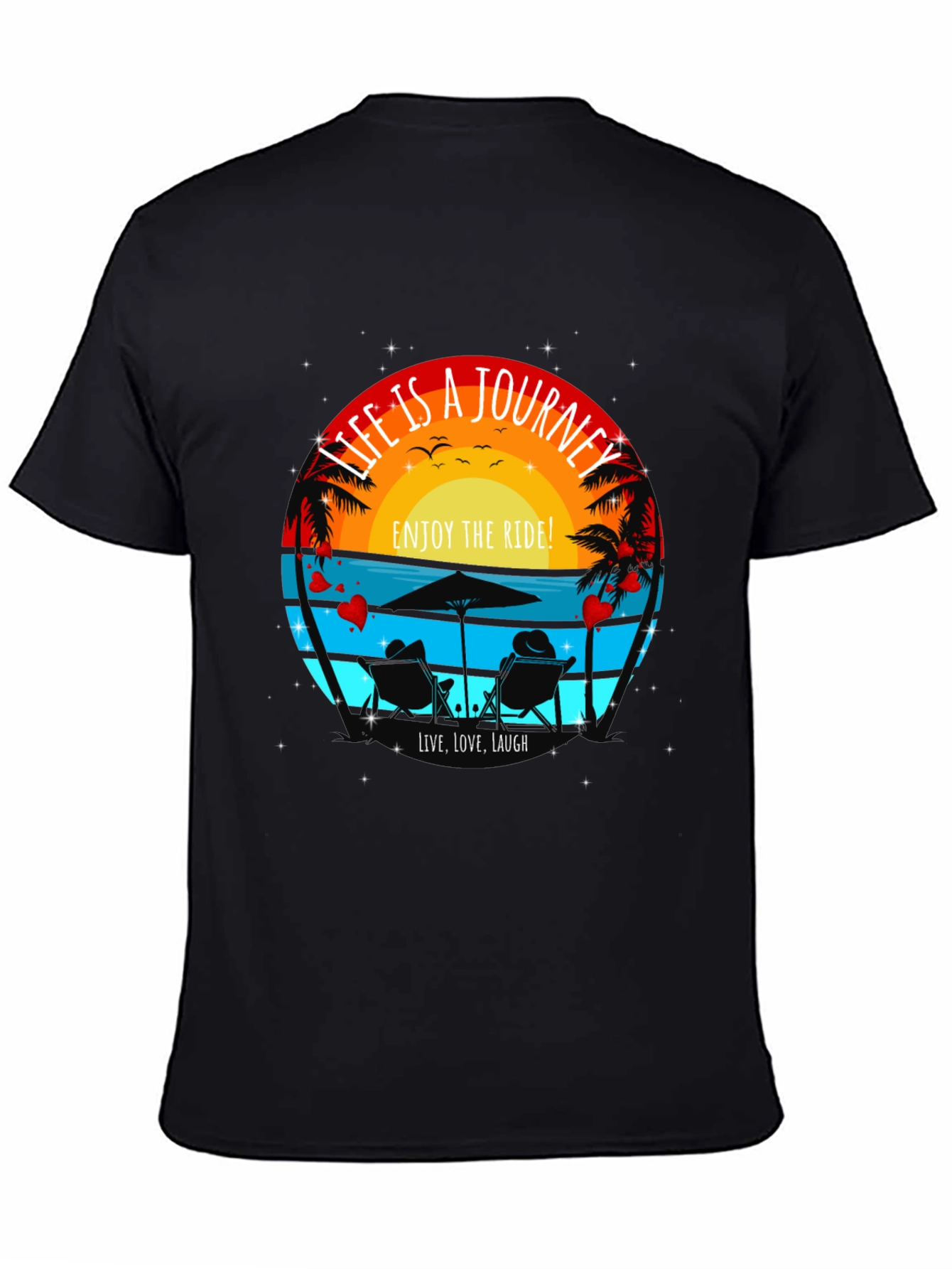 Life is a Journey T-Shirt - Beach Sunset Design