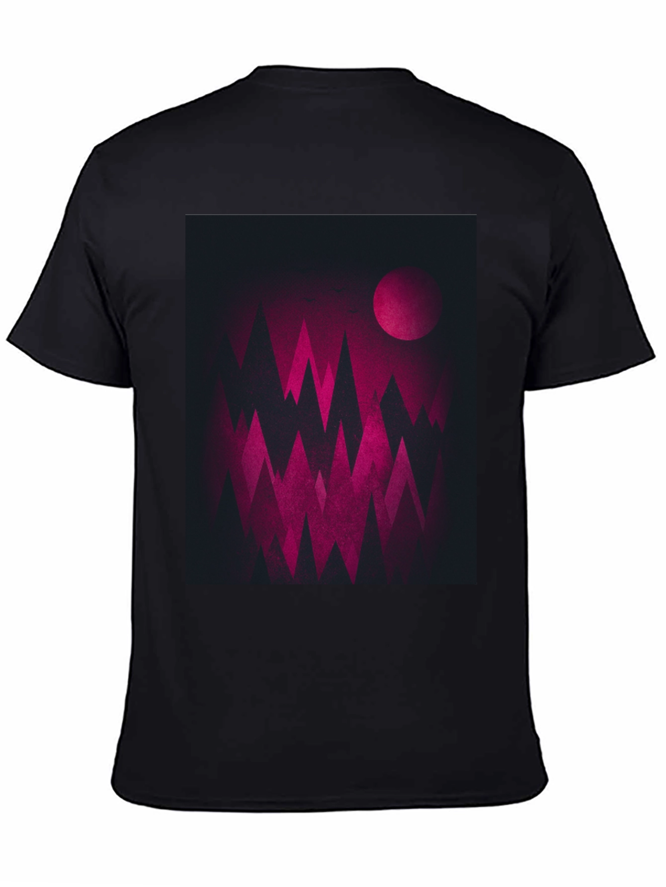 Geometric Mountainscape Graphic Tee - Dark & Bold Design