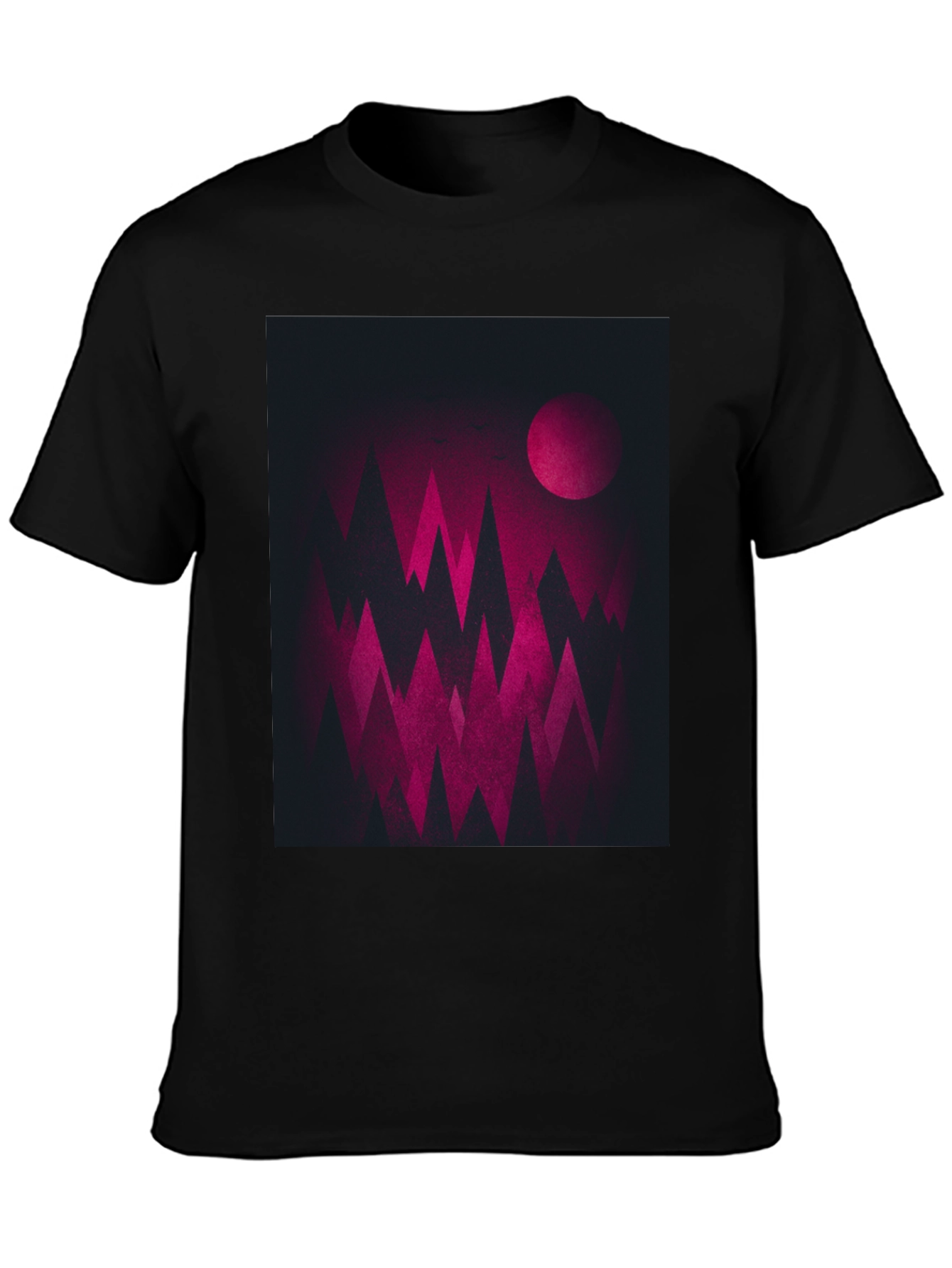 Geometric Mountainscape Graphic Tee - Dark & Bold Design