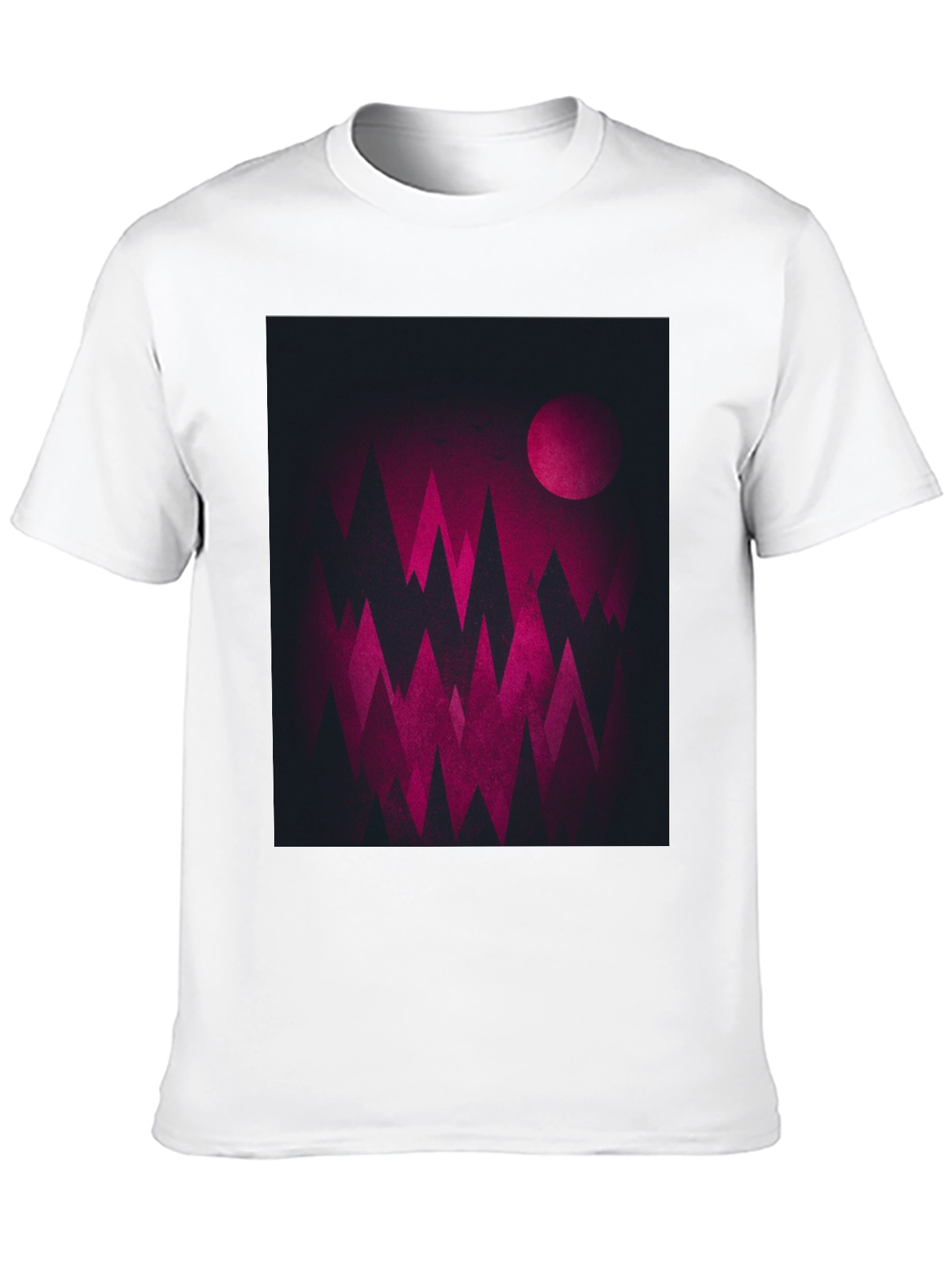 Geometric Mountainscape Graphic Tee - Dark & Bold Design