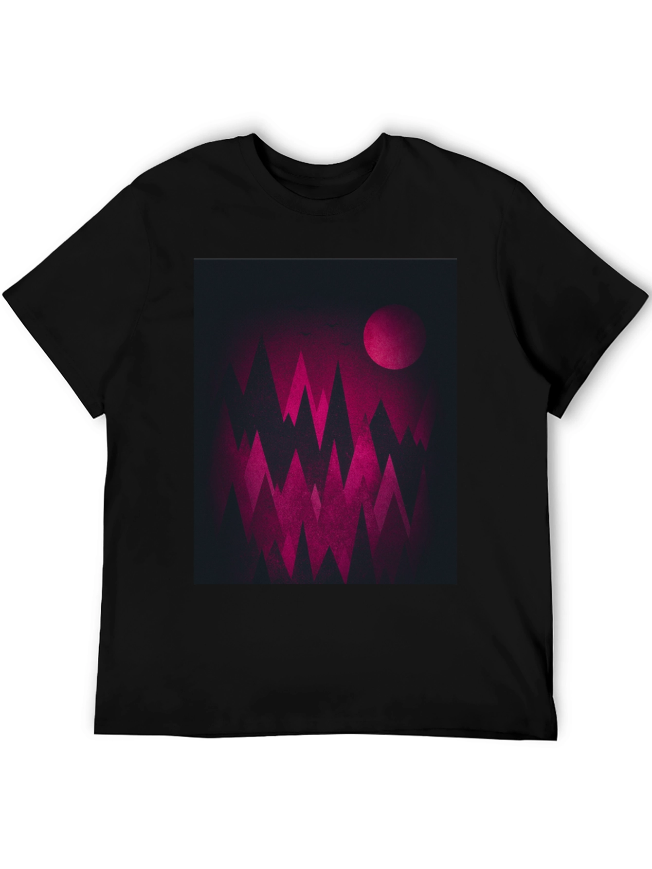 Geometric Mountainscape Graphic Tee - Dark & Bold Design
