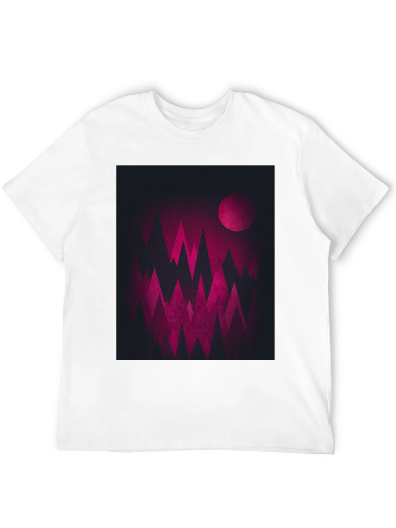 Geometric Mountainscape Graphic Tee - Dark & Bold Design