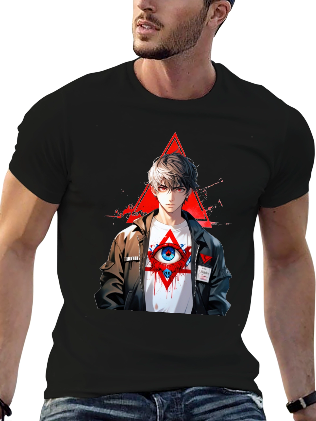 Anime Eye T-Shirt - Black Graphic Tee