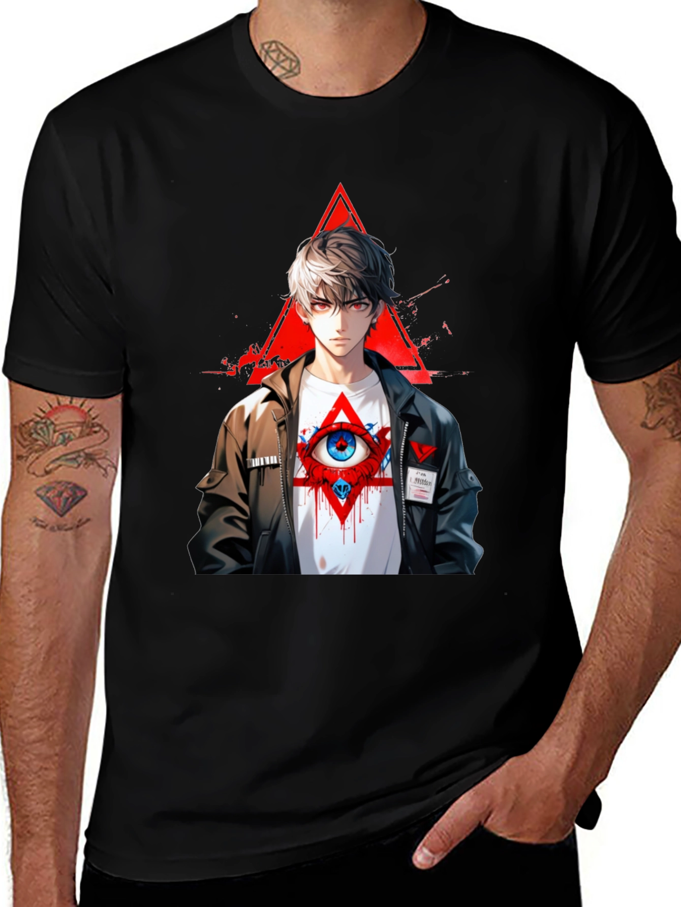 Anime Eye T-Shirt - Black Graphic Tee