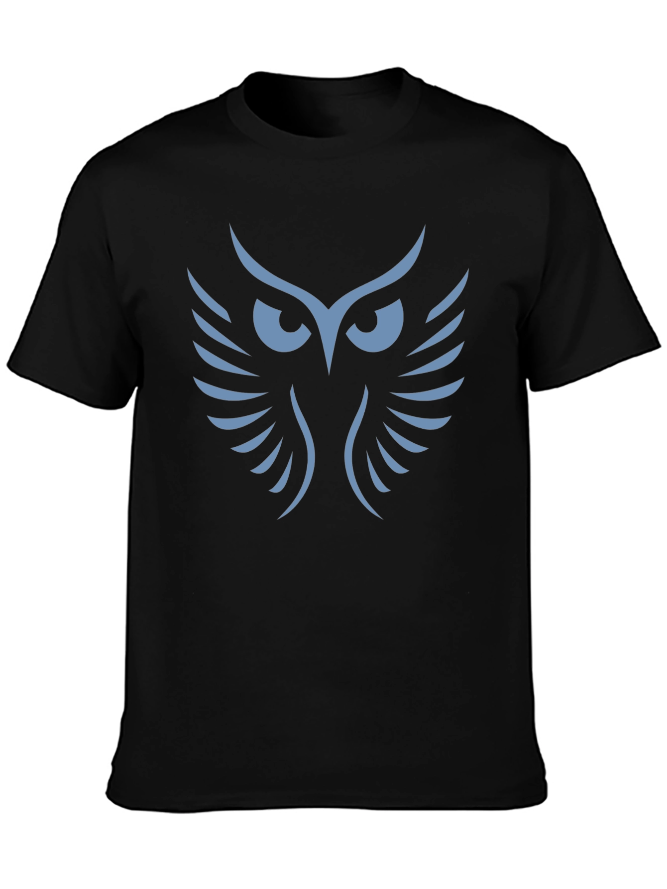 Mens Black T-Shirt with Owl Graphic