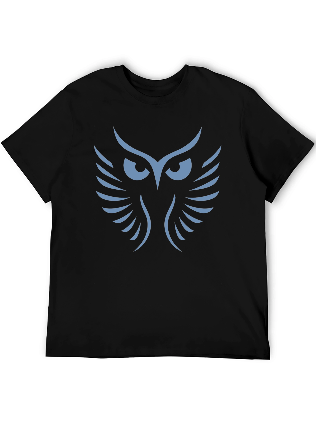 Mens Black T-Shirt with Owl Graphic