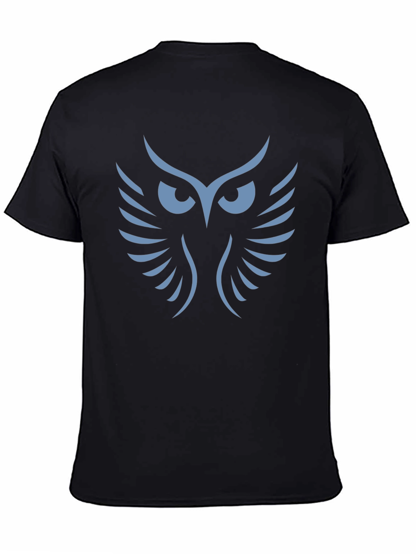 Mens Black T-Shirt with Owl Graphic