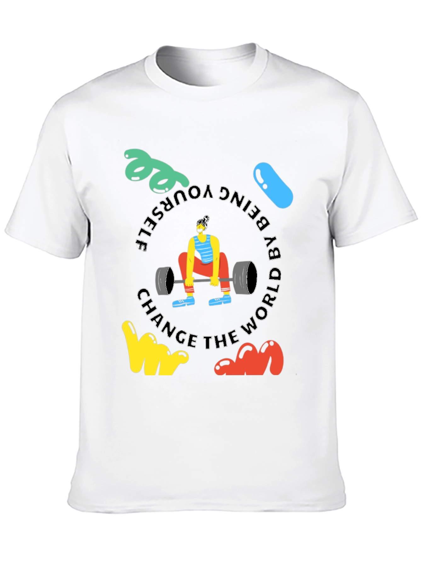 Motivational Black T-Shirt: Deadlift & Be Yourself