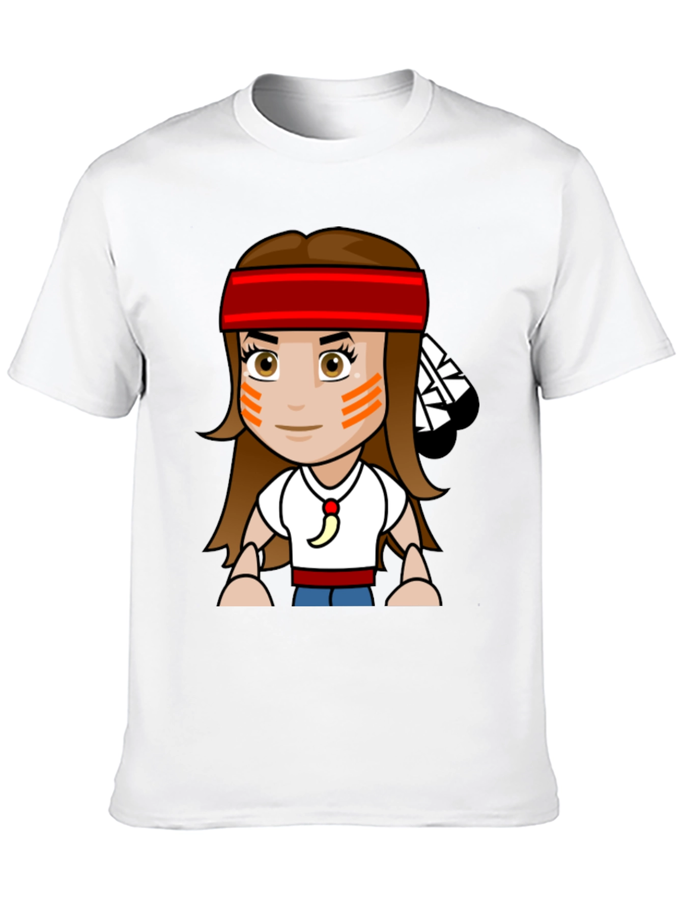 Cartoon Native American Girl T-Shirt
