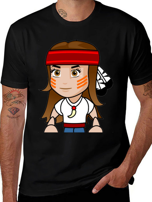 Cartoon Native American Girl T-Shirt
