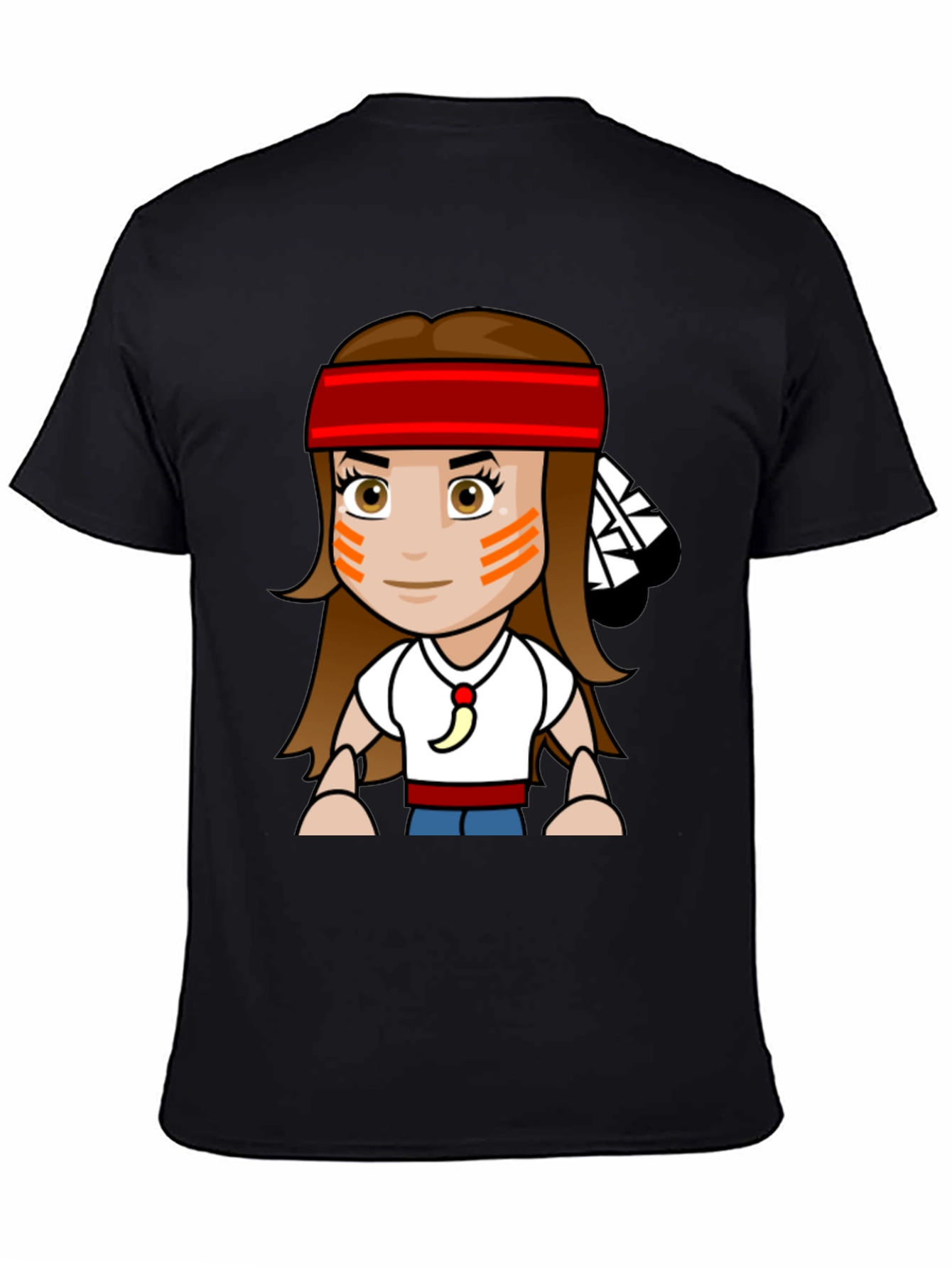 Cartoon Native American Girl T-Shirt