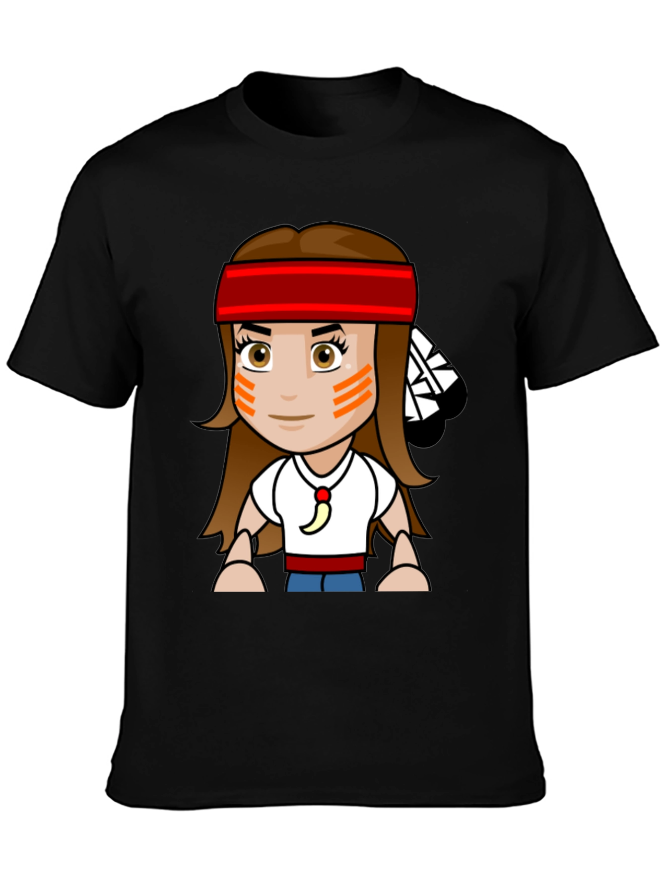 Cartoon Native American Girl T-Shirt