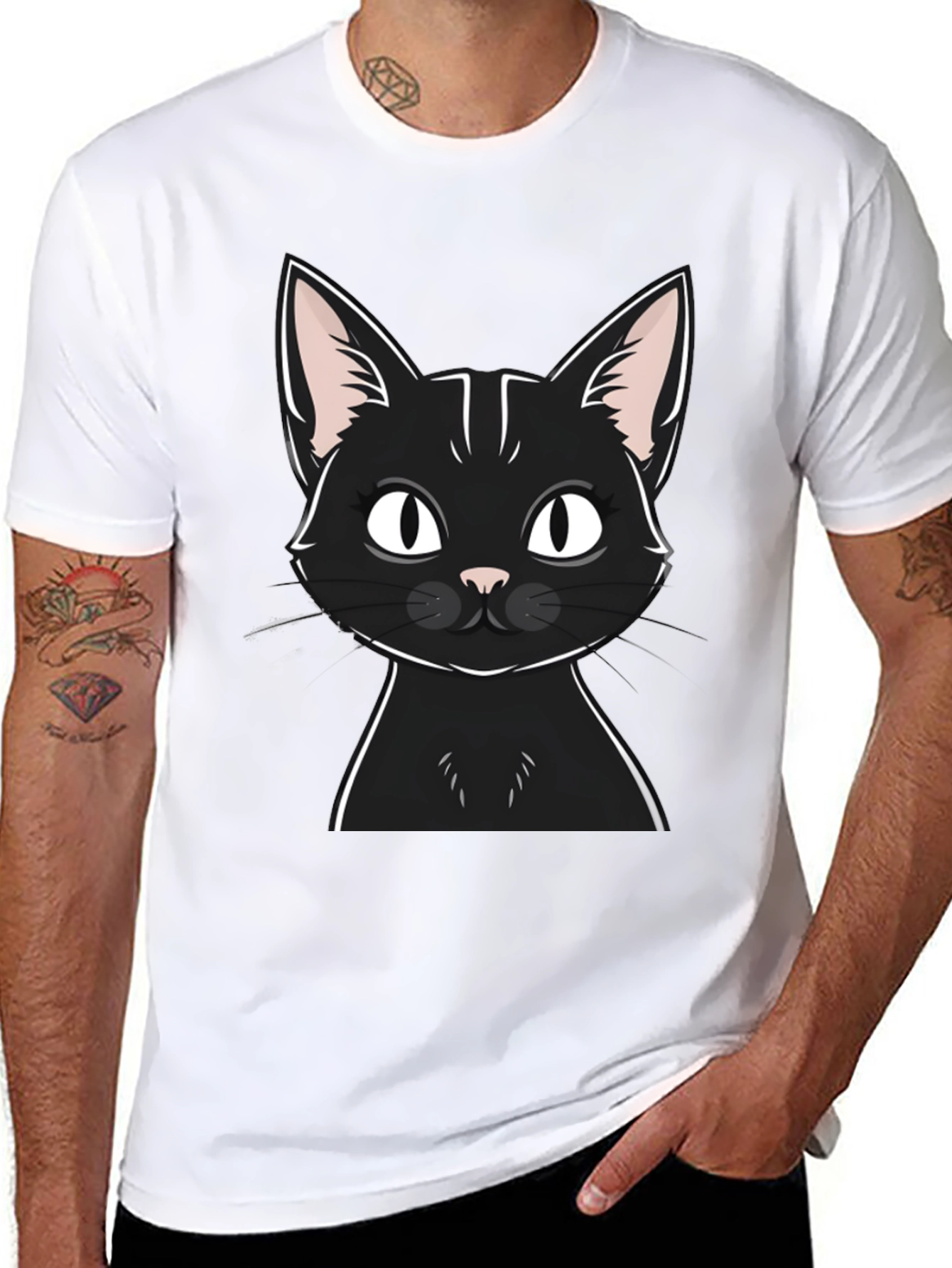 Black Cat Graphic T-Shirt - Unisex Casual Tee