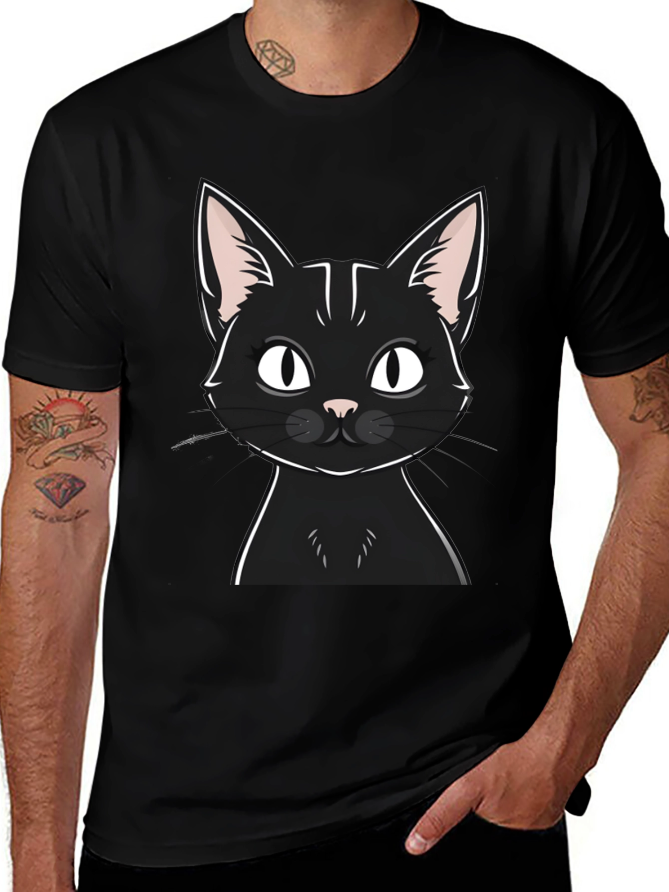 Black Cat Graphic T-Shirt - Unisex Casual Tee