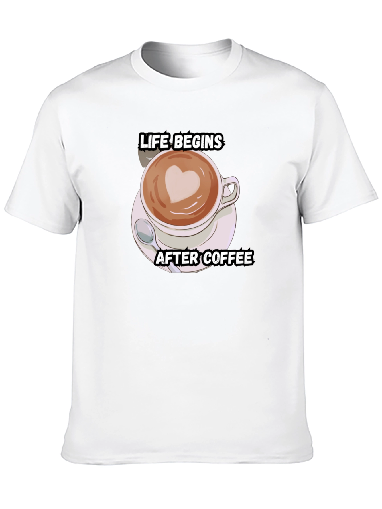 Life Begins After Coffee T-Shirt - Black Cotton Tee