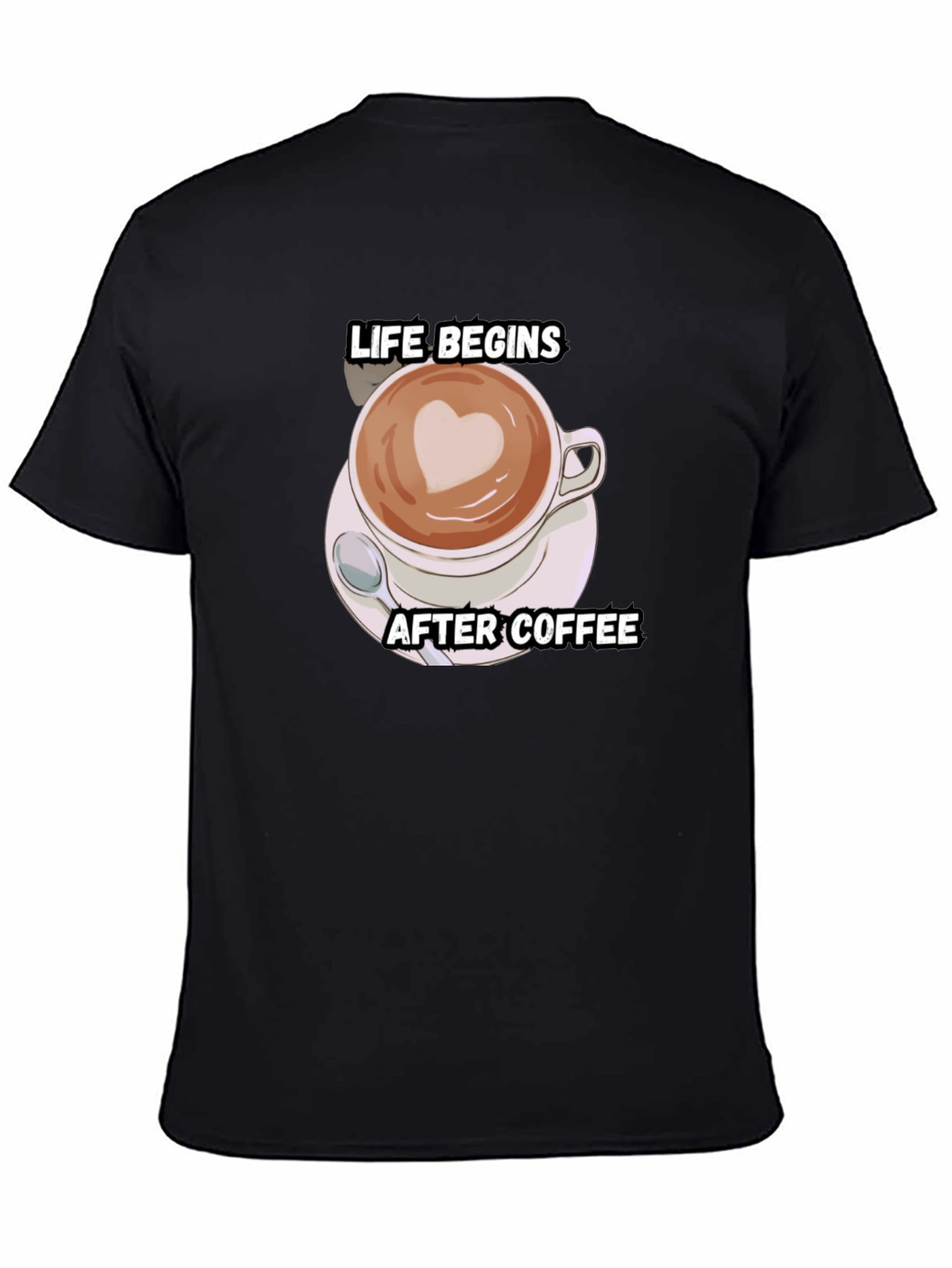 Life Begins After Coffee T-Shirt - Black Cotton Tee