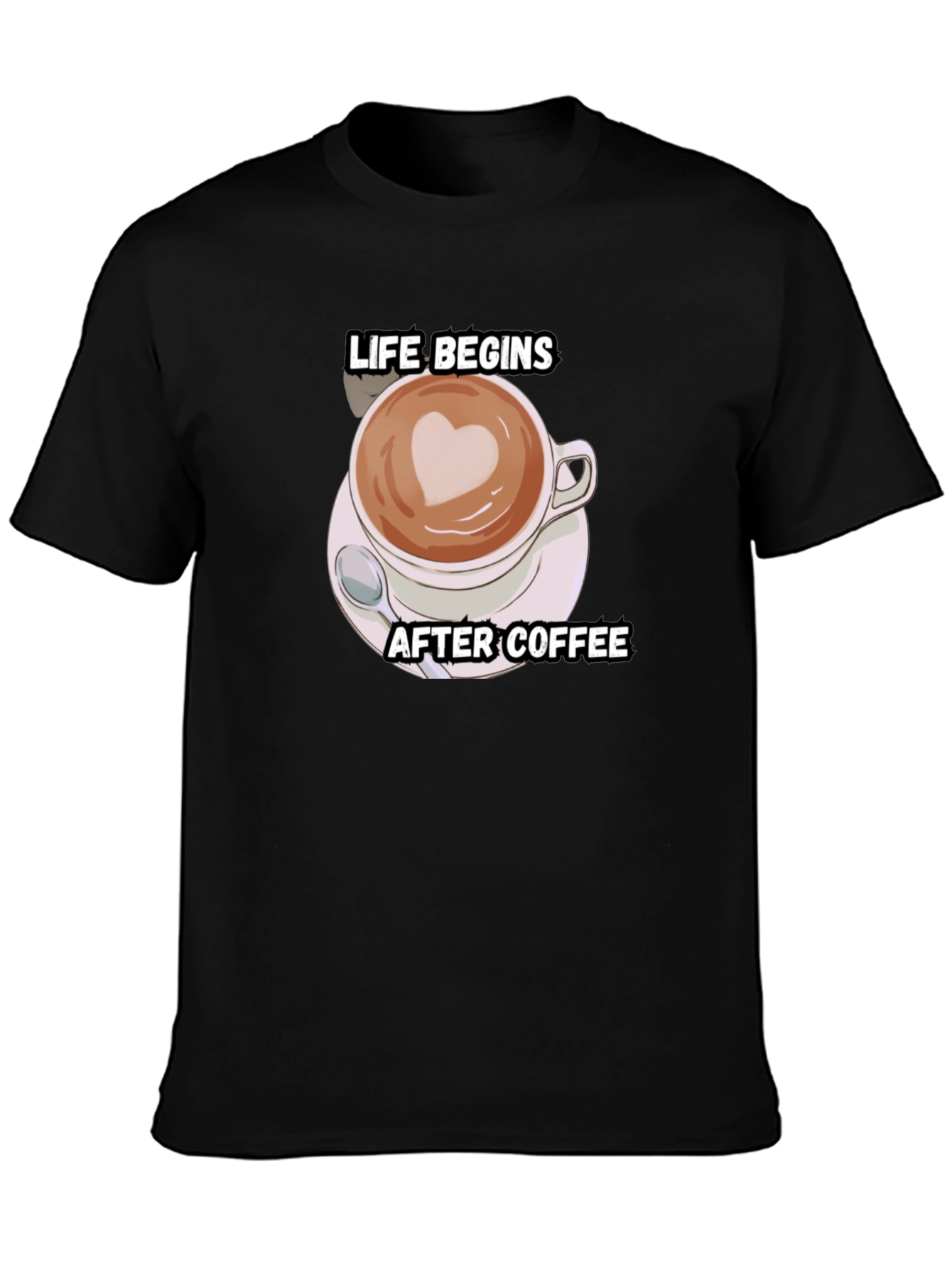 Life Begins After Coffee T-Shirt - Black Cotton Tee